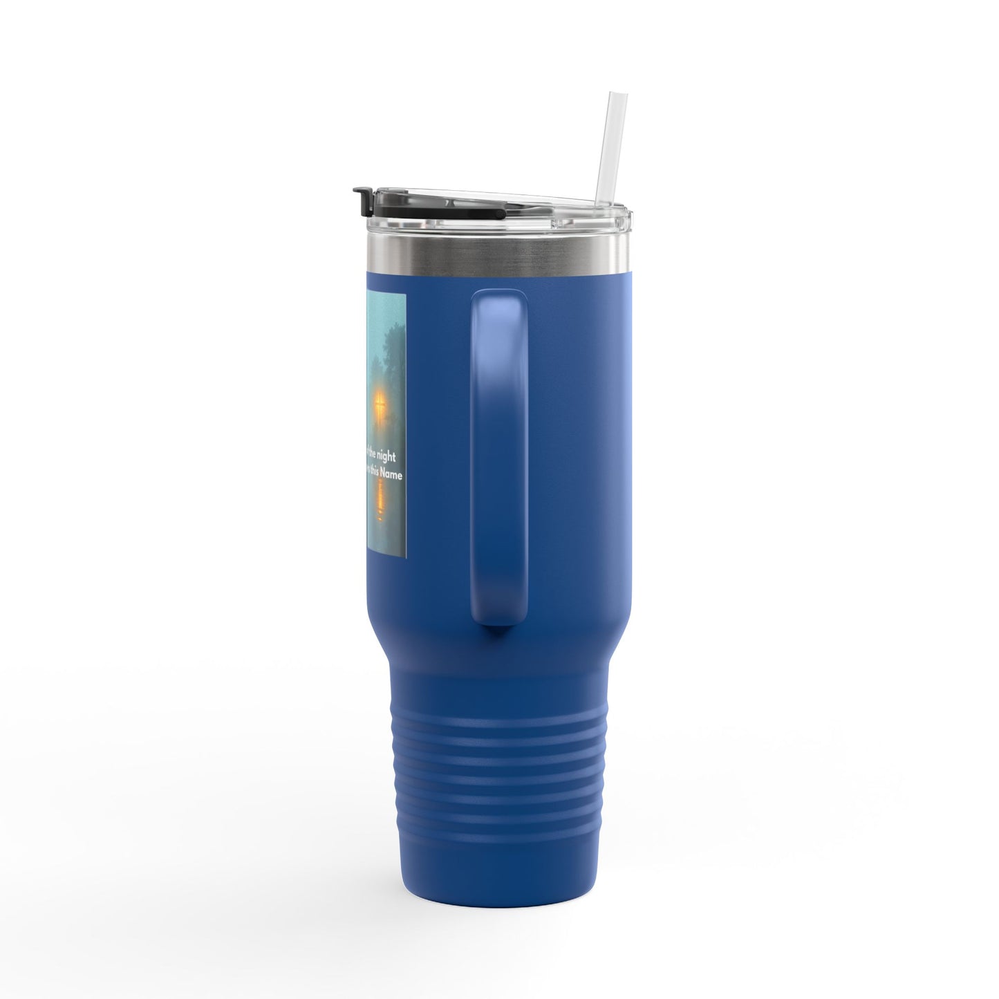 40oz Insulated Travel Mug — Moody Forest Nightscape with Quote