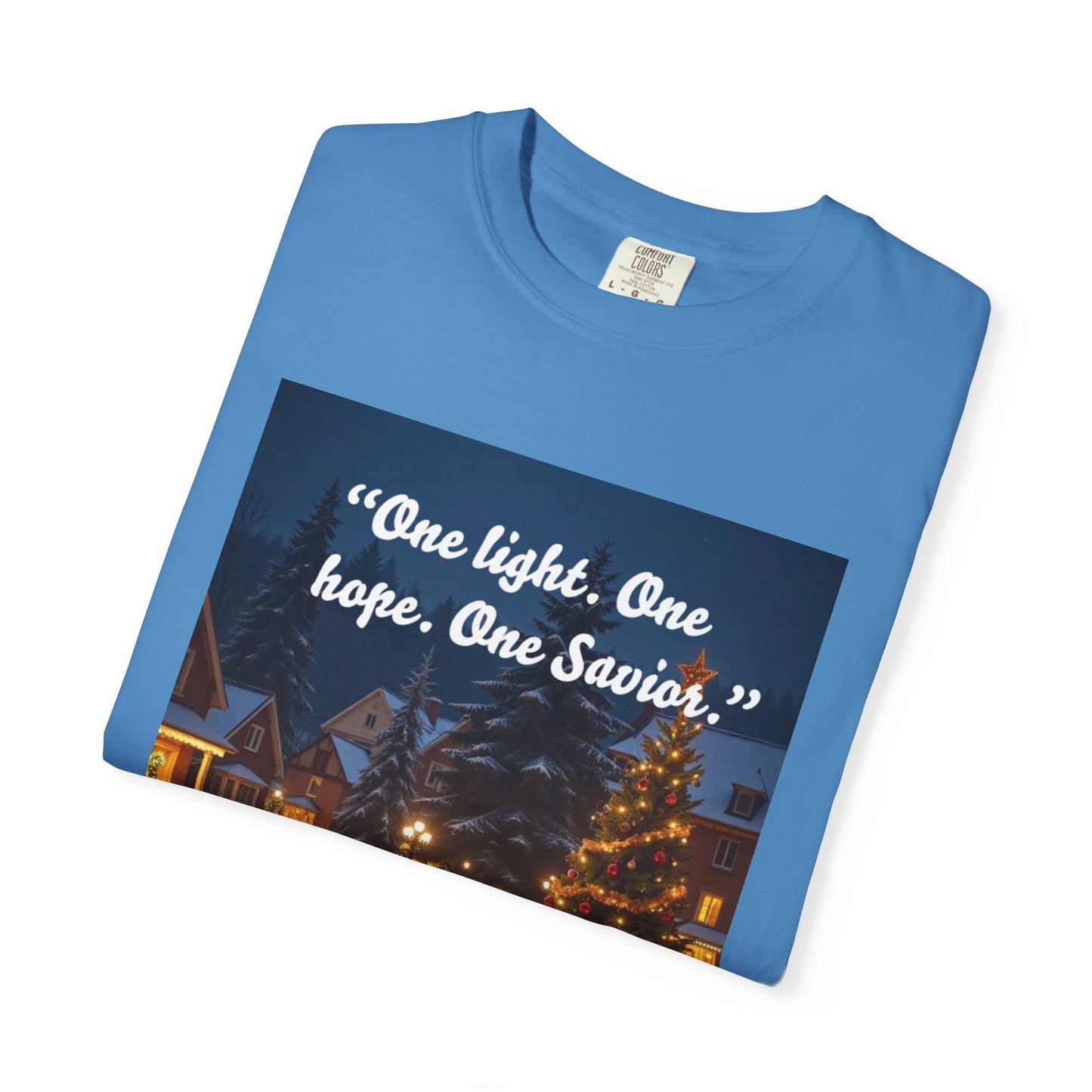 Garment-Dyed T-Shirt with Inspirational Christmas Design