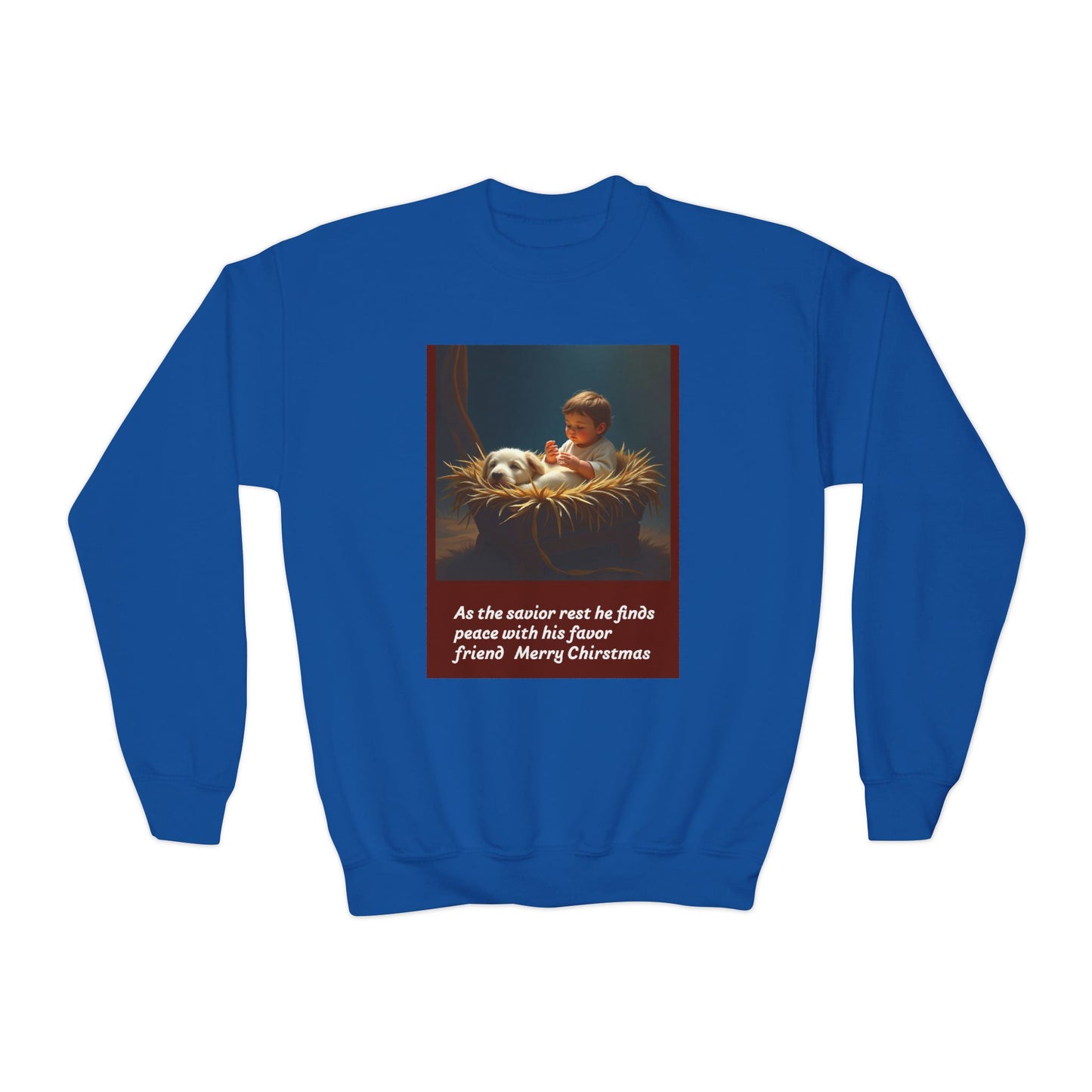 Youth Holiday Crewneck Sweatshirt, Festive Sweatshirt, Christmas Outfits for Kids, Religious Gift for Young Ones, Cozy Winter Apparel, [...]