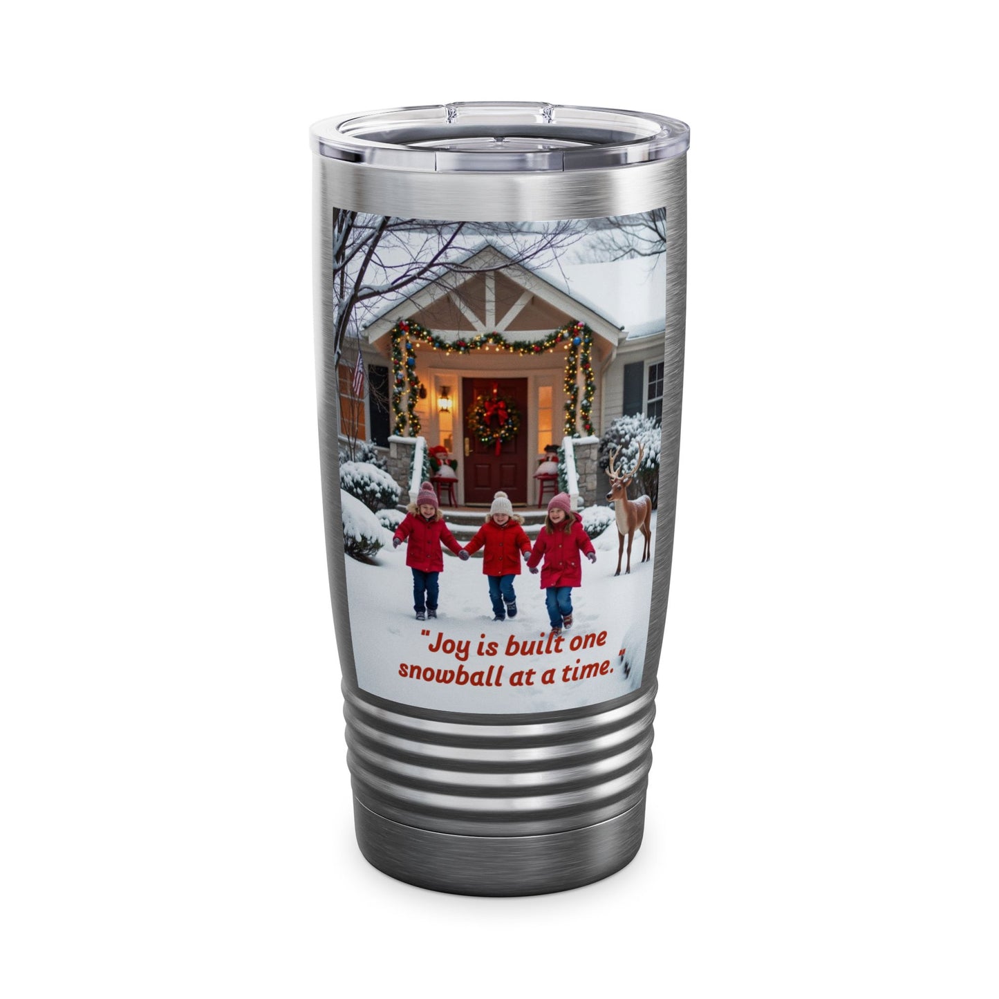Joyful Holiday Tumbler, 20oz - Perfect for Christmas, Family Gatherings, Personalized Gifts, Winter Celebrations, Cozy Moments  320