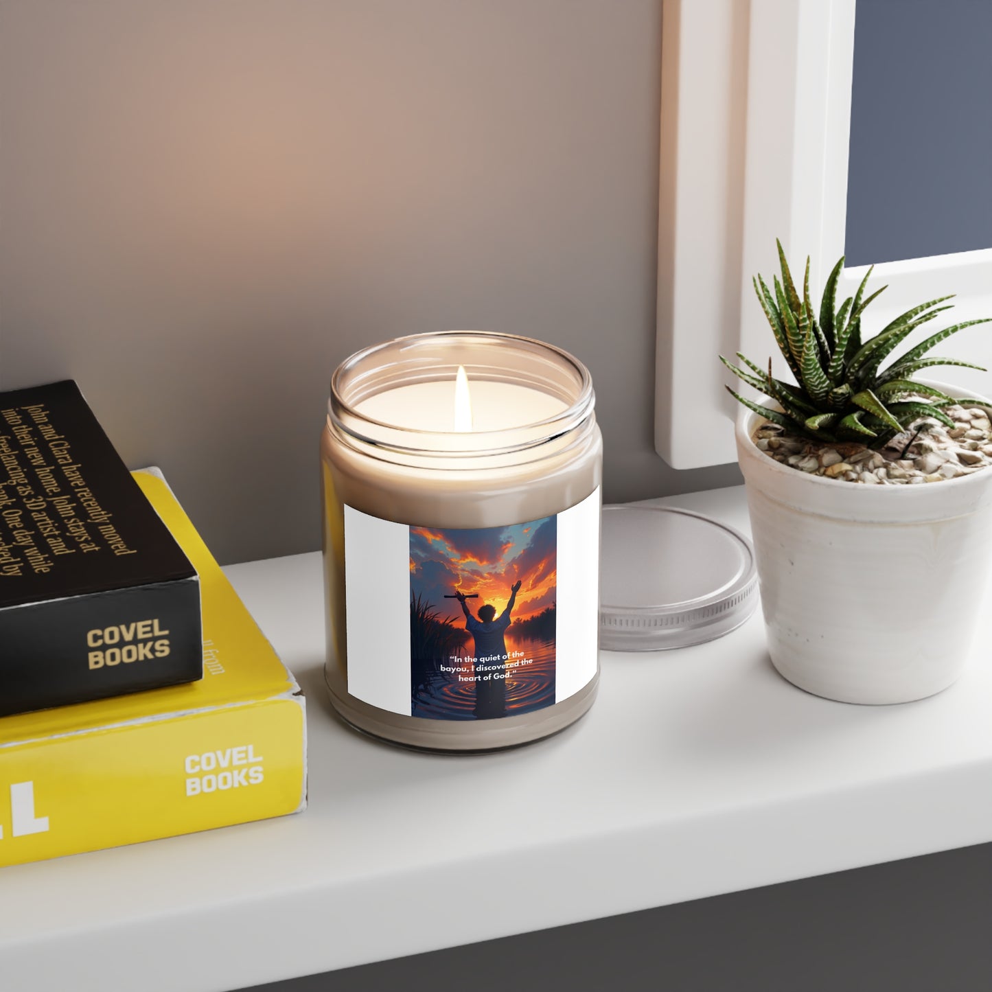 Inspirational Prayer Soy Candle — “In the quiet of the bayou, I discovered the heart of God” 9oz