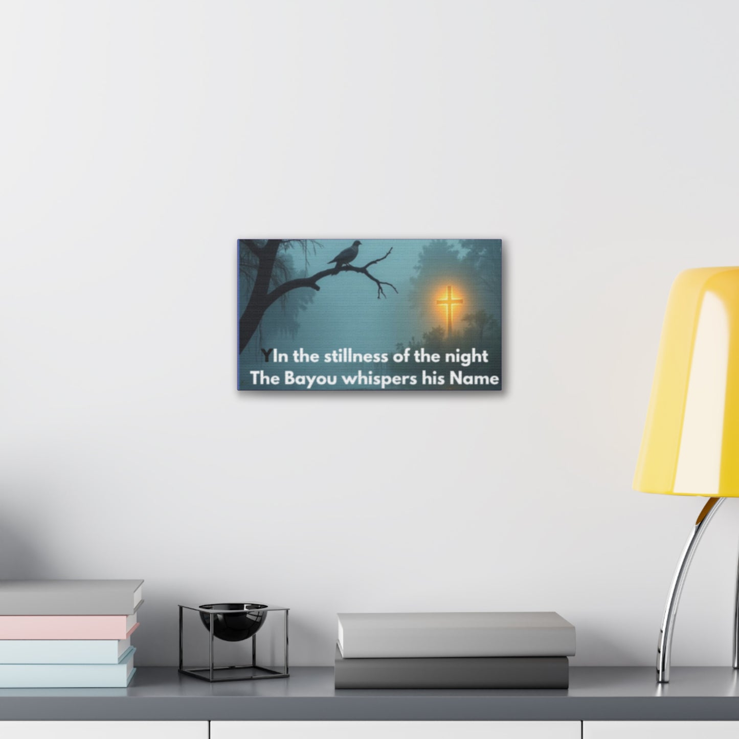 Bayou Night Canvas Wall Art — "In the stillness of the night the Bayou whispers his Name"