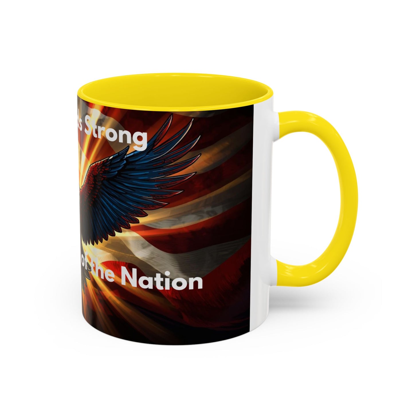 Patriotic Eagle Coffee Mug — "Freedom Stands Strong" Accent 11/15oz