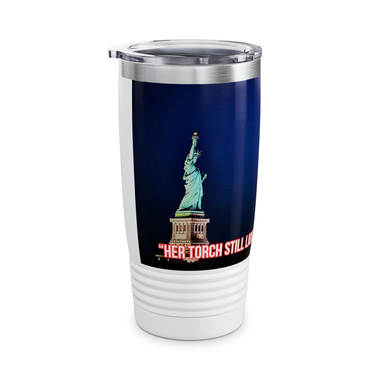 Statue of Liberty Fireworks 20oz Tumbler — "Her Torch Still Lights the Path"