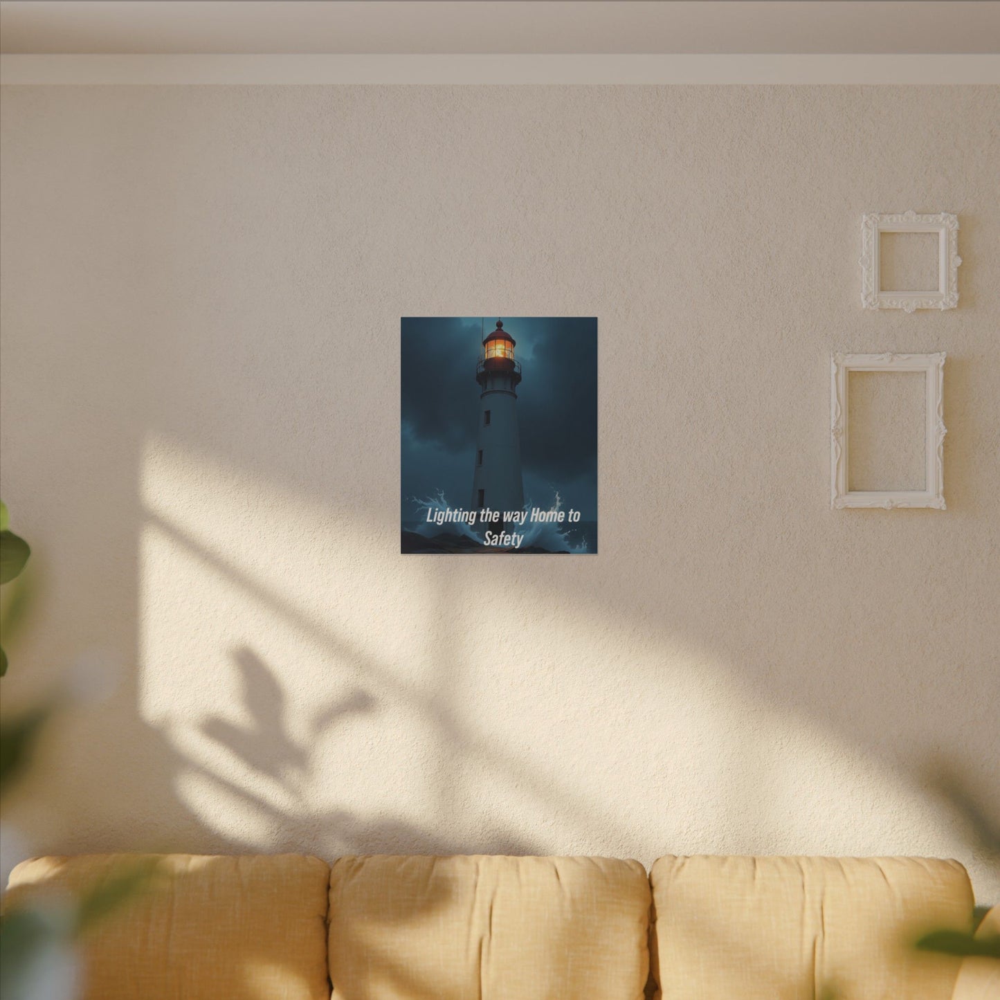 Lighthouse Canvas Wall Art — "Lighting the Way Home to Safety"