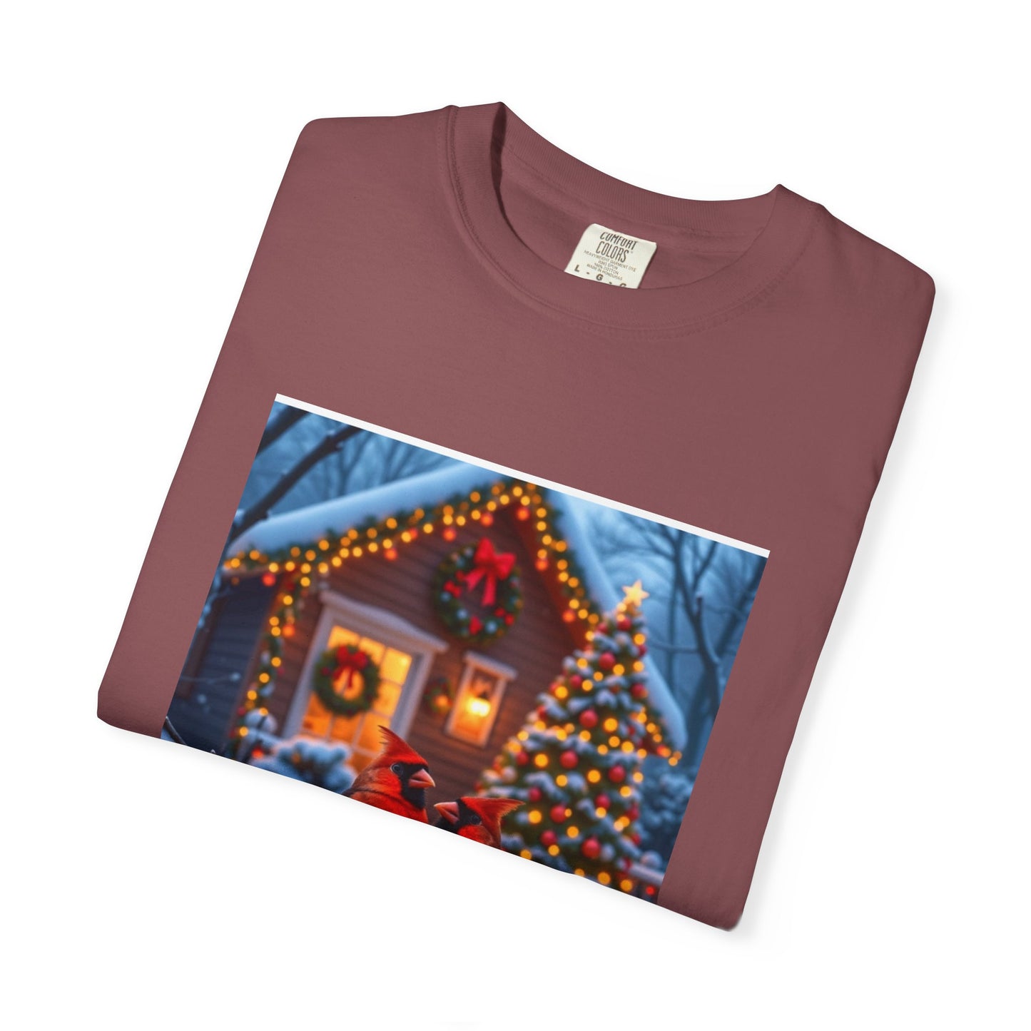 Winter Cardinal T-Shirt, Cozy Holiday Tee, Christmas Gift, Unisex Shirt, Festive Apparel, Winterwear, Nature Lover's Tee