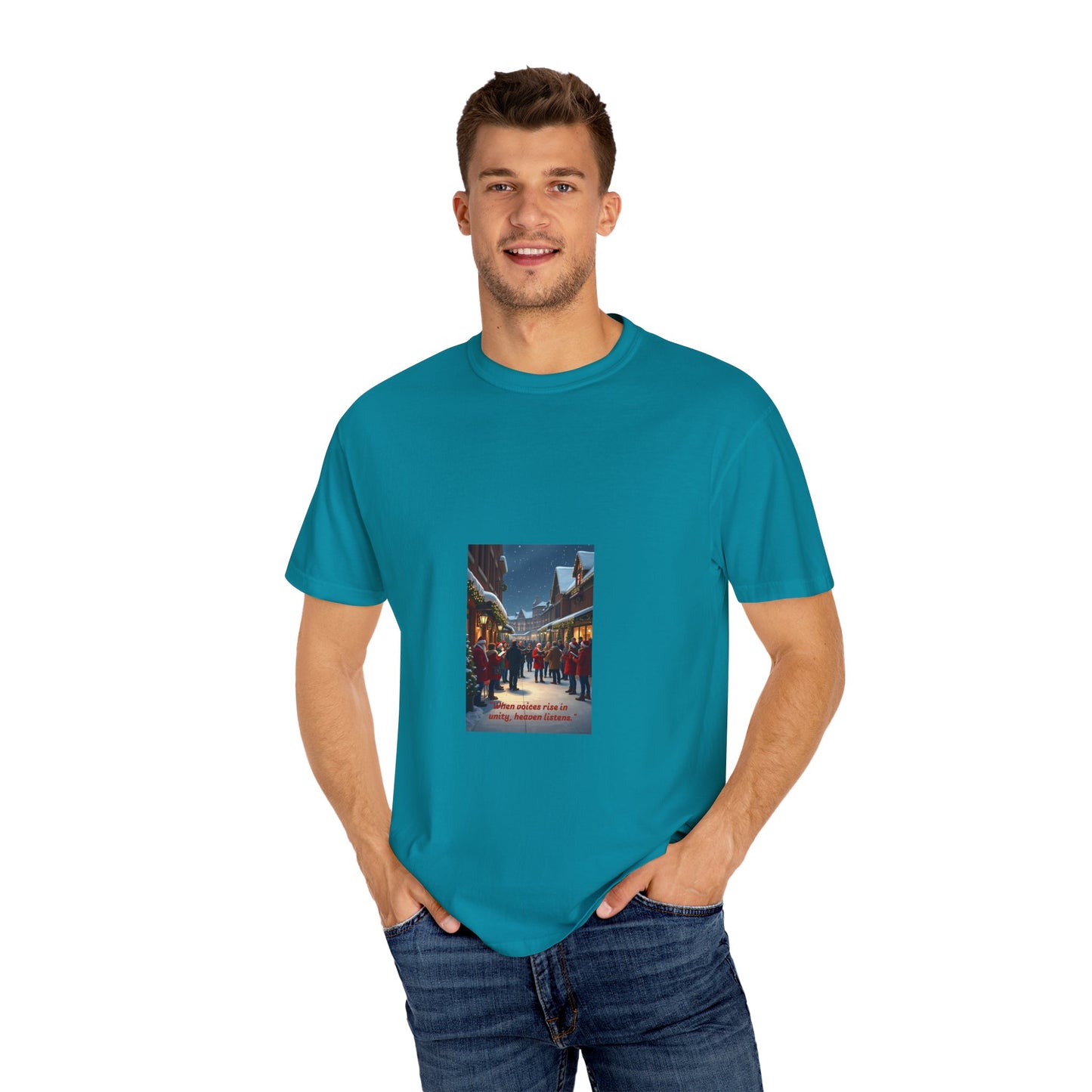 Cozy Winter Scene T-Shirt - Holiday Gift, Casual Wear, Layering Piece, Unisex Tee, Festive Fashion88a