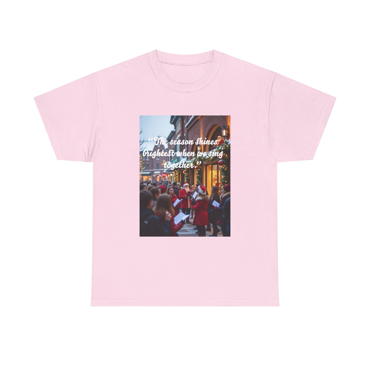 Festive Unisex Heavy Cotton Tee - "In Season's Spirit" Holiday Shirt, Christmas Gift, Family Gathering, Cozy Wear, Seasonal Celebration  110
