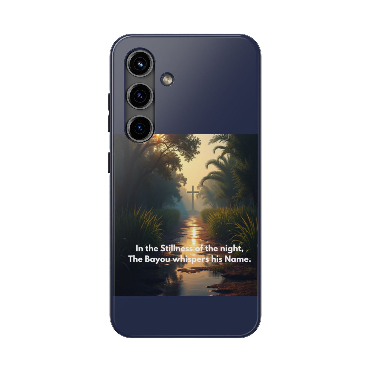 Bayou Cross Phone Case — "In the Stillness of the Night, The Bayou Whispers His Name"