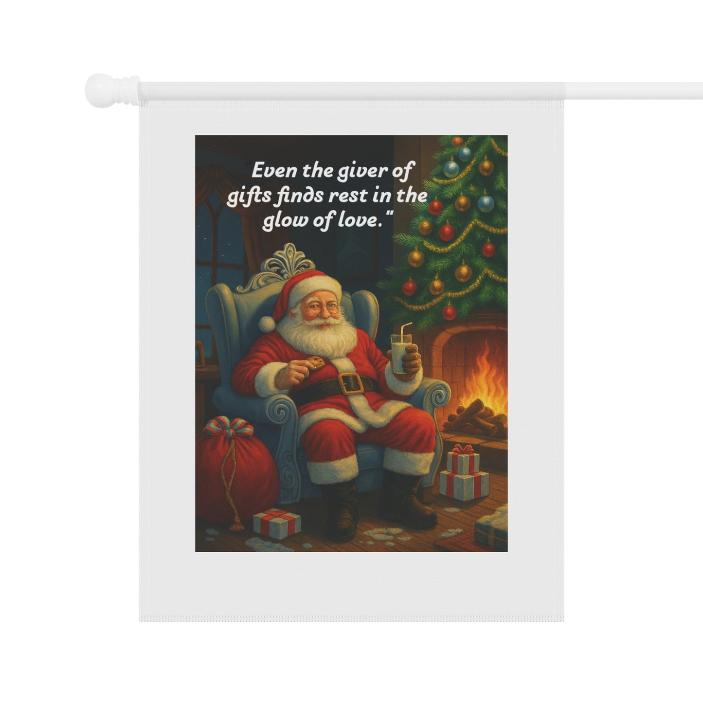 Festive Garden Banner, Holiday Decor, Outdoor Christmas Sign, Porch Decoration, Santa Claus Artwork  209