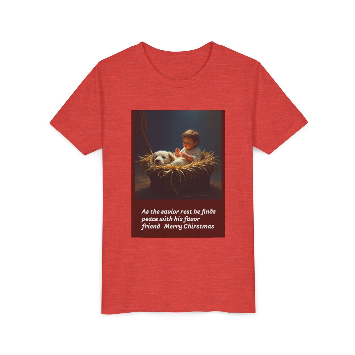 Youth Short Sleeve Tee - Merry Christmas Kid & Panda Design, Holiday Gift, Child's Tee, Cute Christmas Shirt, Winter Apparel