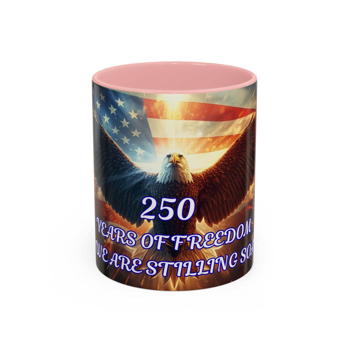Patriotic Eagle Coffee Mug – "250 Years of Freedom" Accent Mug