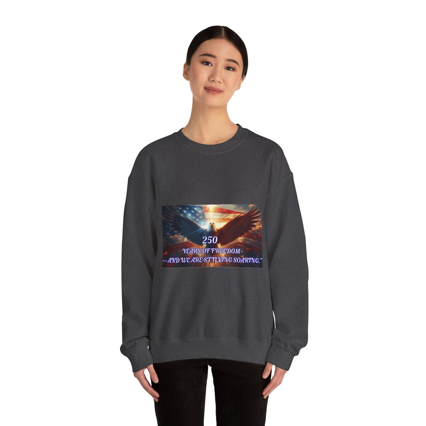 Crewneck Sweatshirt — 250 Years of Freedom Eagle Flag Tribute