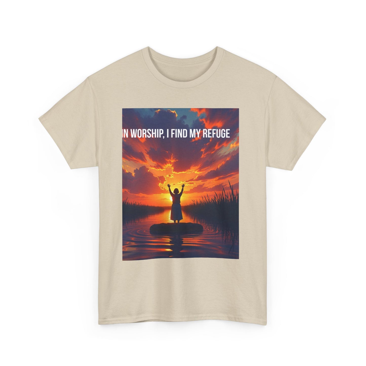 Worship Refuge T-Shirt – "In Worship, I Find My Refuge" Inspirational Christian Tee