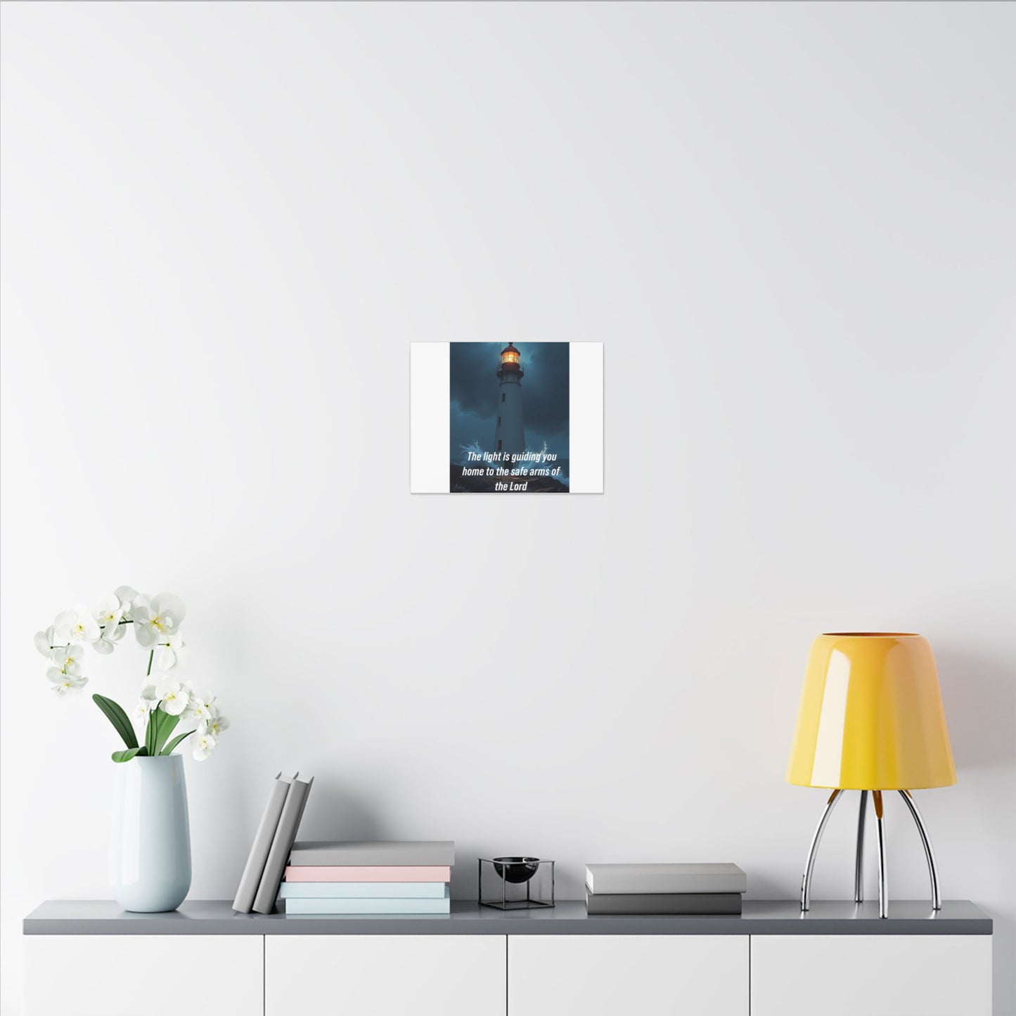 Lighthouse Canvas Print - "The light is guiding you home to the safe arms of the Lord" Inspirational Christian Wall Art