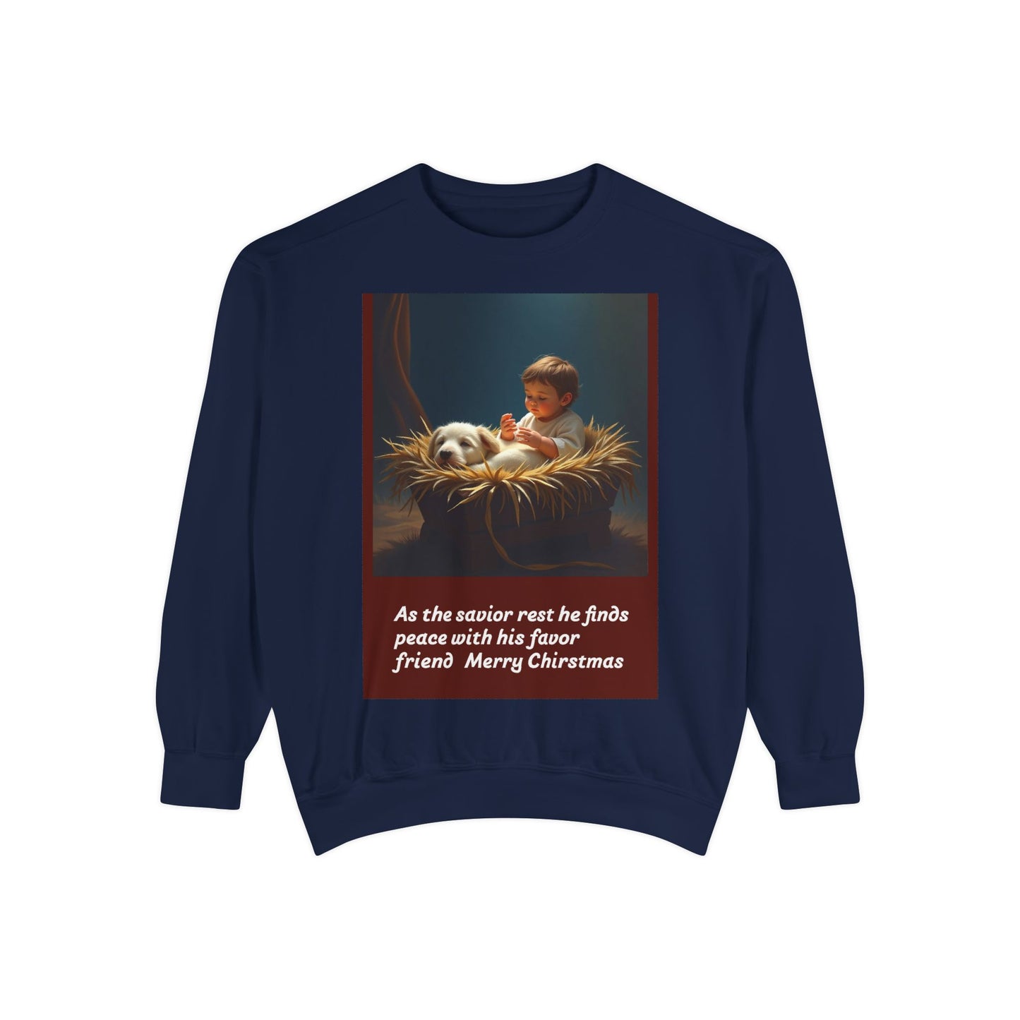 Warm Christmas Sweatshirt, Holiday Gift, Unisex Cozy Crewneck, Family Gathering, Dog Lovers, Festive Apparel