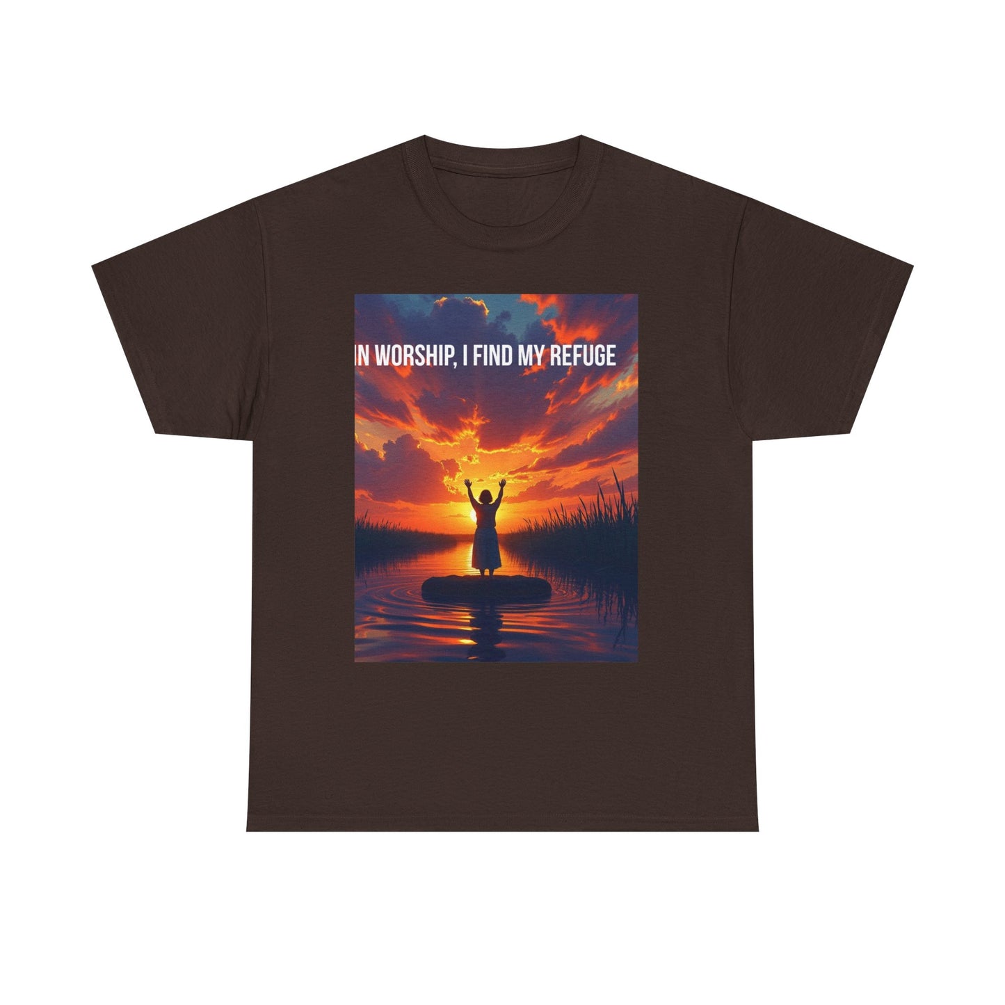 Worship Refuge T-Shirt – "In Worship, I Find My Refuge" Inspirational Christian Tee