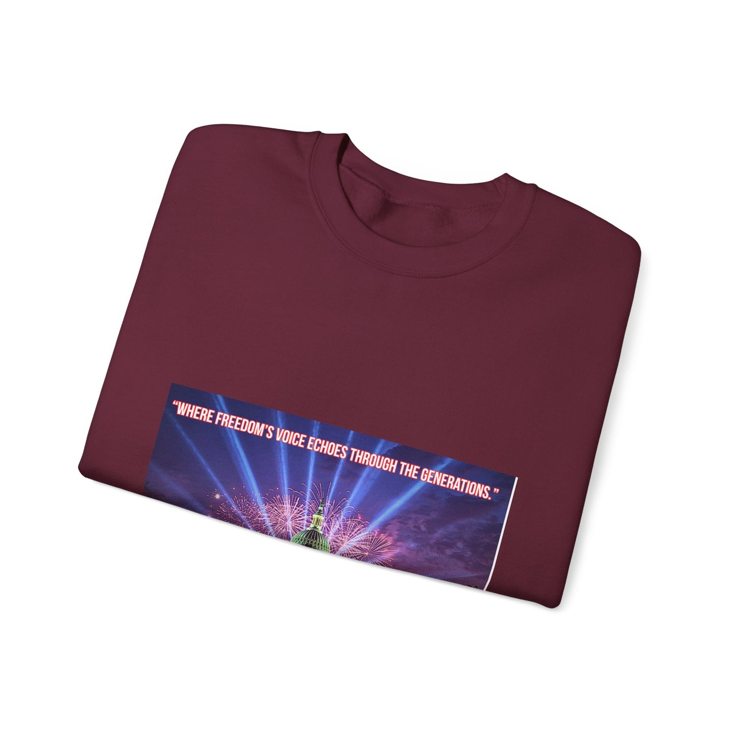 Crewneck Sweatshirt — "We’re Freedom’s Voice" Capitol Lightshow Graphic