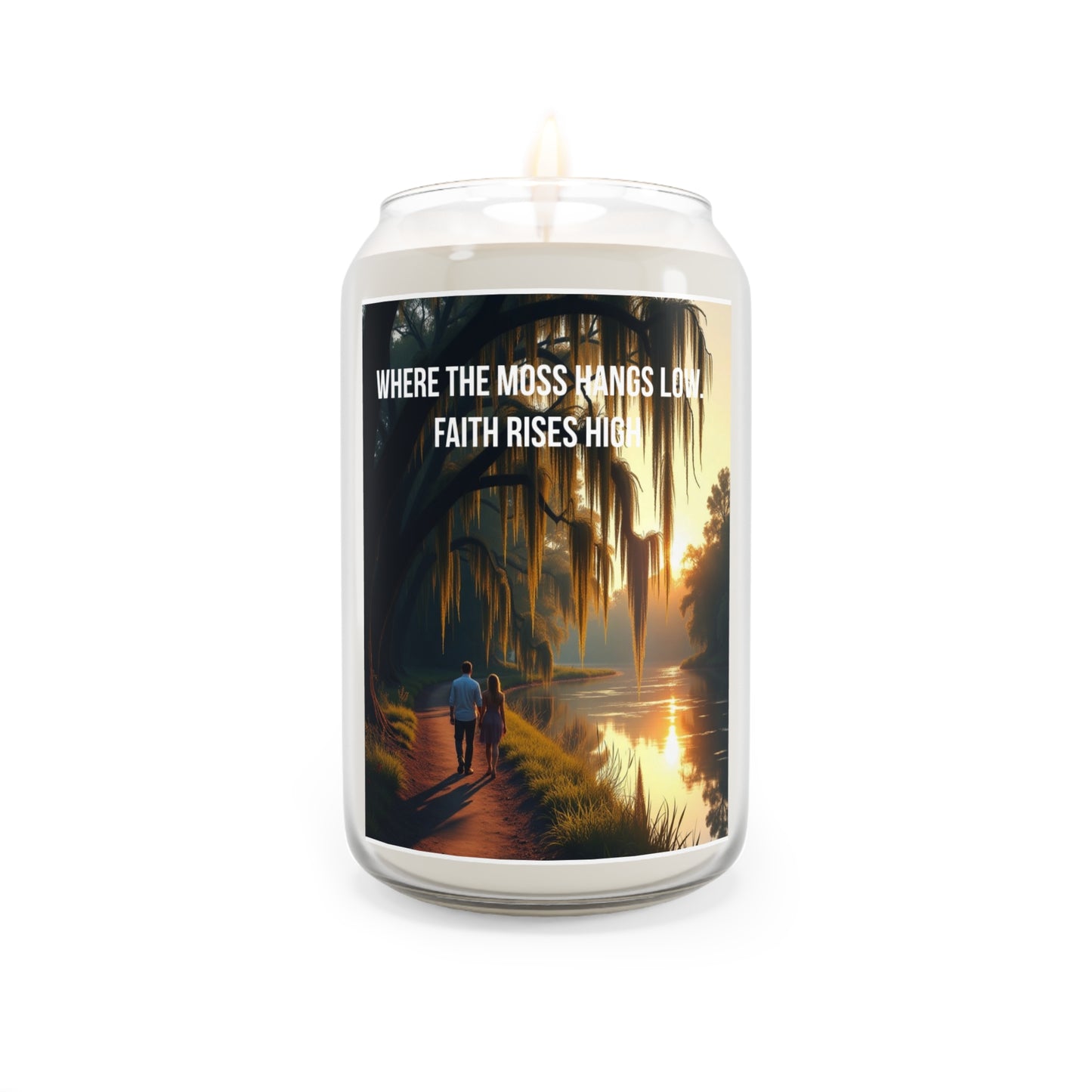 Scented Soy Candle — "Where the Moss Hangs Low, Faith Rises High" (13.75oz)