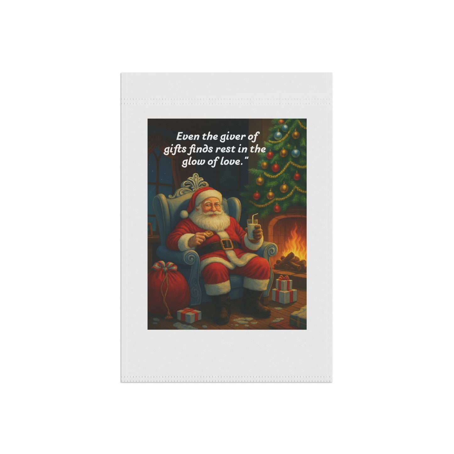 Festive Garden Banner, Holiday Decor, Outdoor Christmas Sign, Porch Decoration, Santa Claus Artwork  209