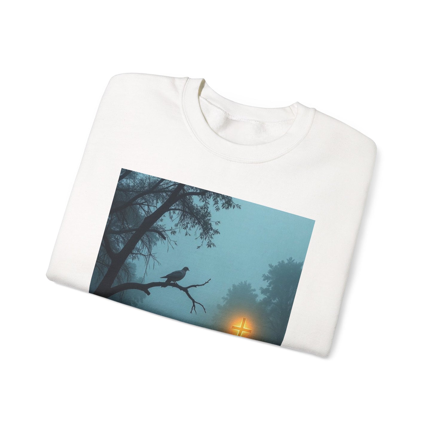 Christian Sweatshirt - "The Cross Stands Tall Over Every Storm" Inspirational Crewneck