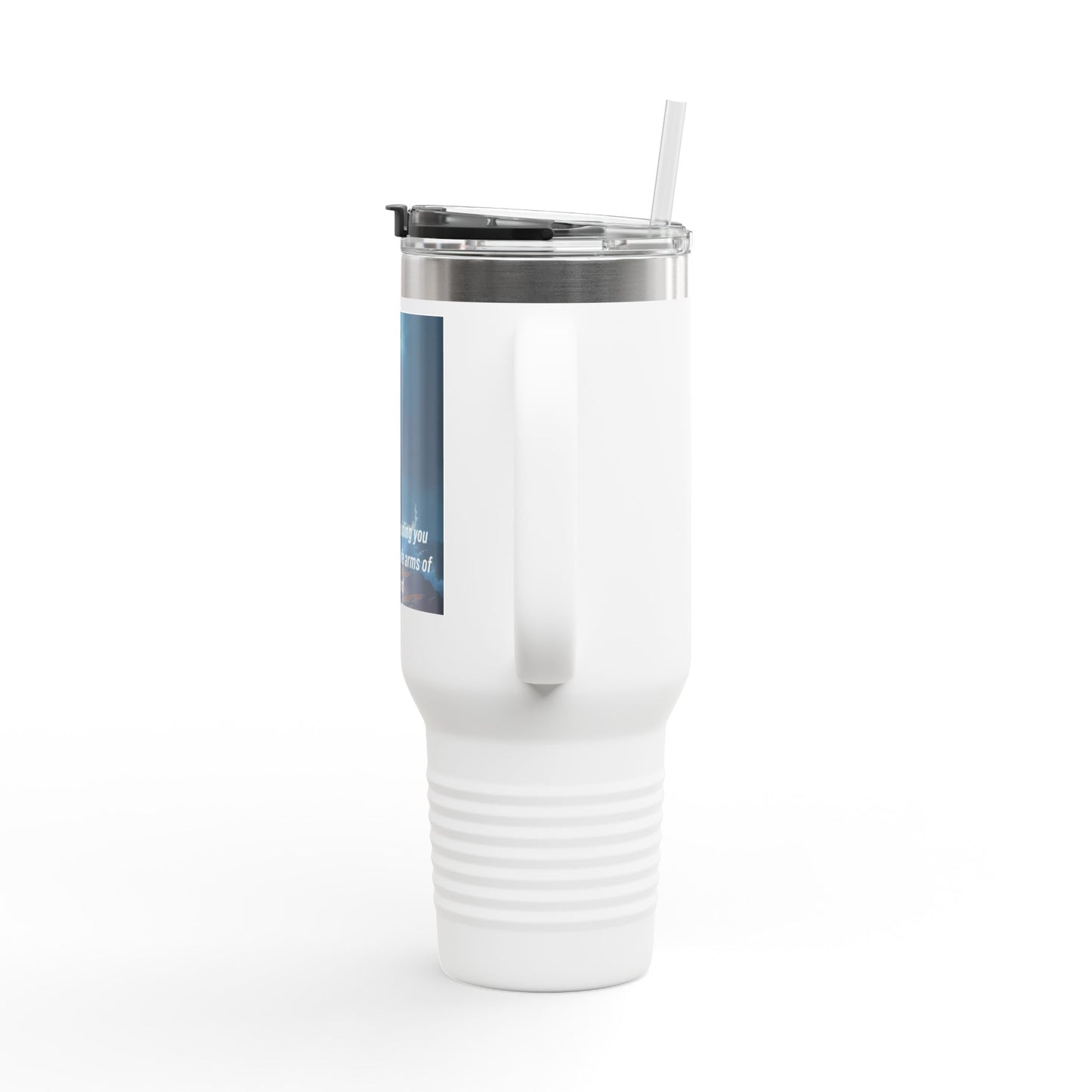 40oz Insulated Travel Mug – Lighthouse 'The light is guiding you home to the safe arms of the Lord'