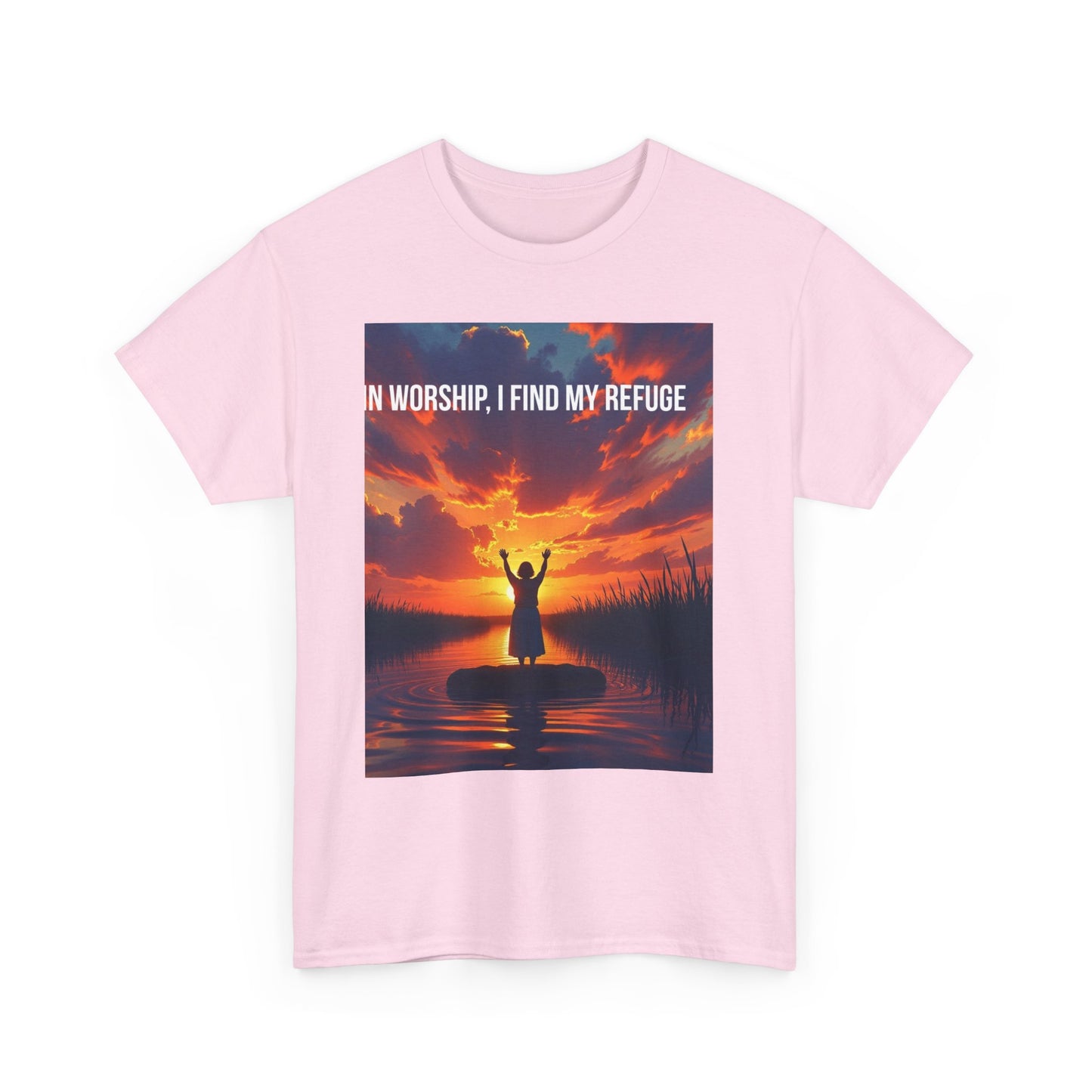 Worship Refuge T-Shirt – "In Worship, I Find My Refuge" Inspirational Christian Tee