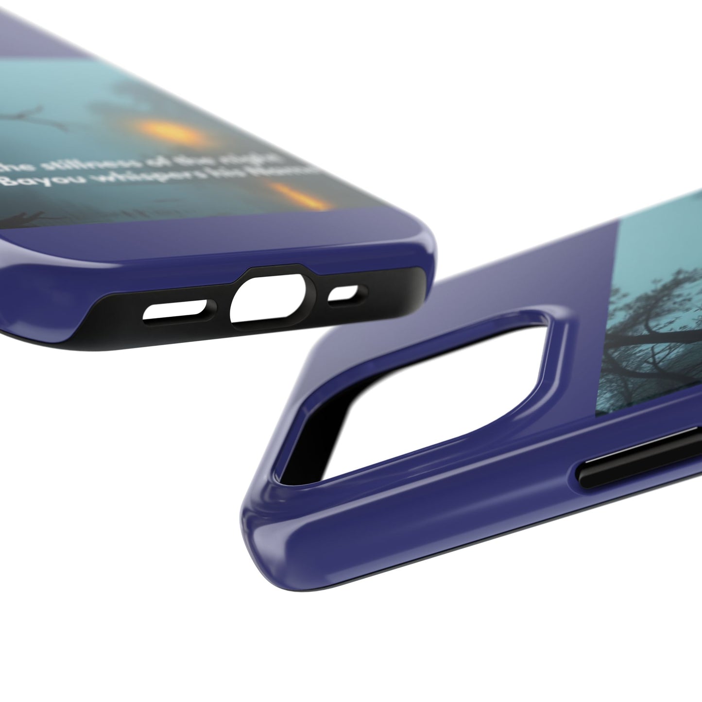 Tough Phone Case — 'In the stillness of the night the Bayou whispers his Name' Moody Bayou Cross Design