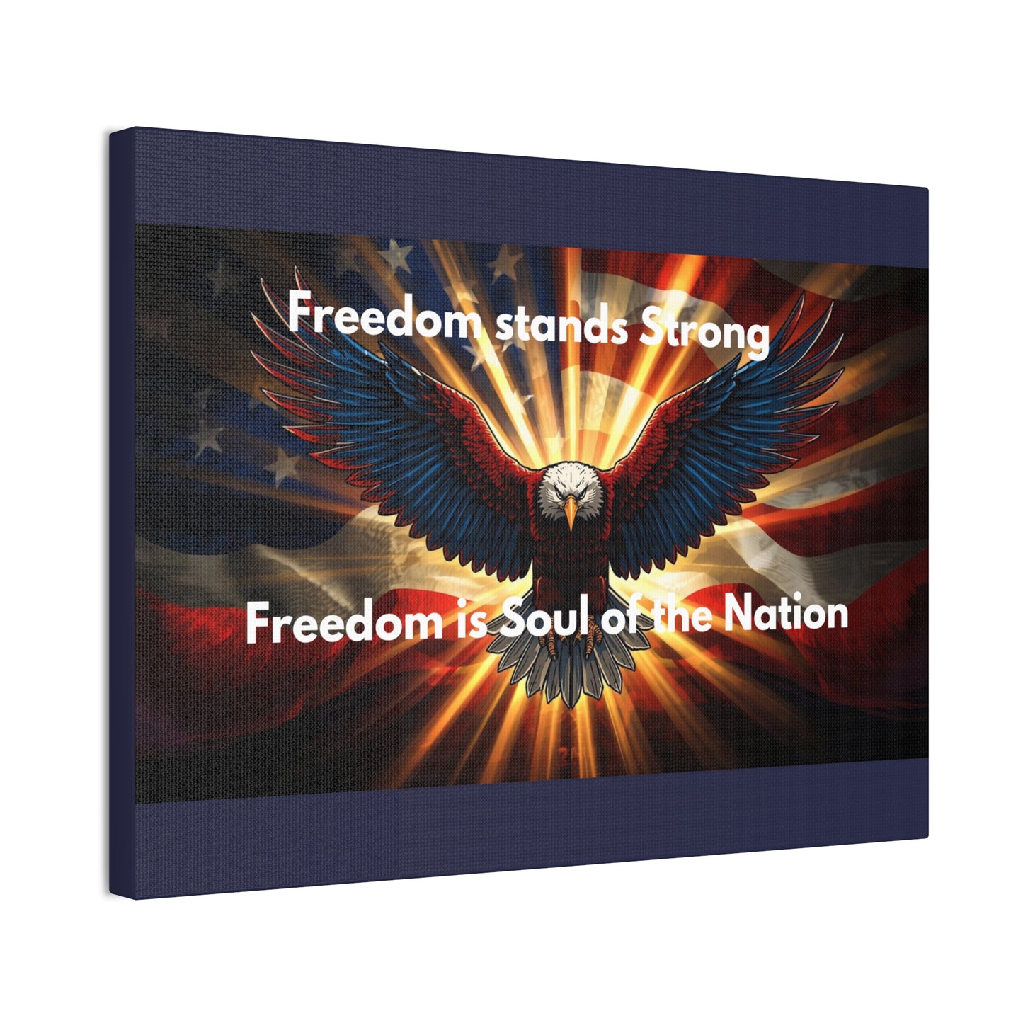 Patriotic Eagle Canvas Print – “Freedom Stands Strong” Wall Art