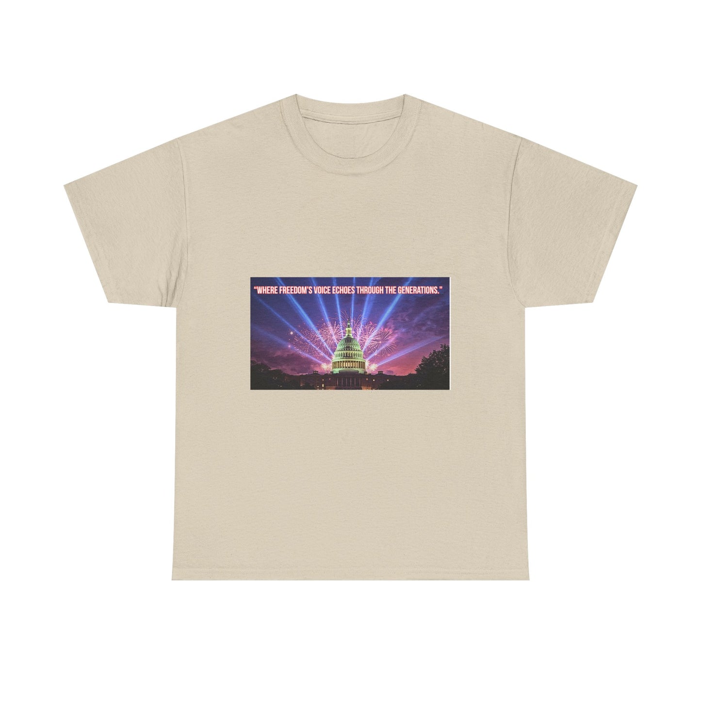 T-Shirt — Capitol Lights Design with 'When Freedom's Voice' Text