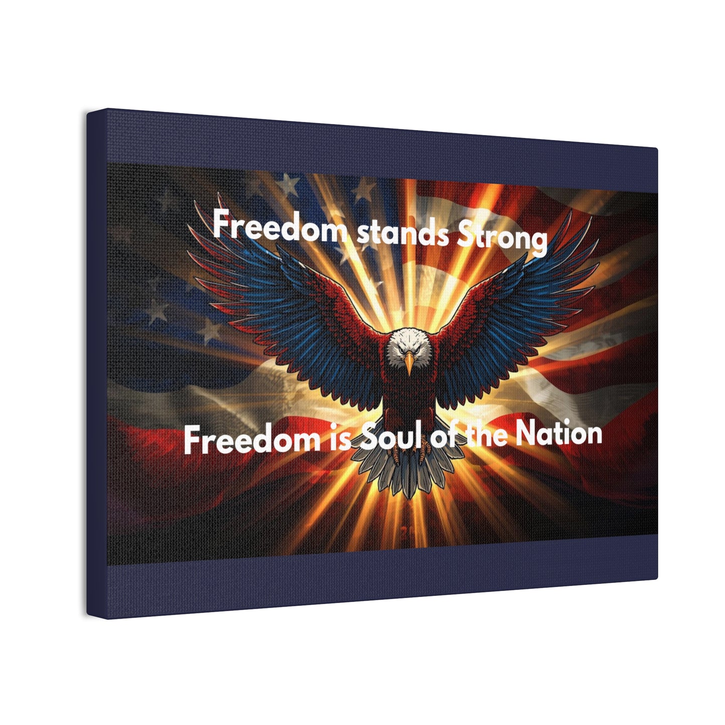 Patriotic Eagle Canvas Print – “Freedom Stands Strong” Wall Art