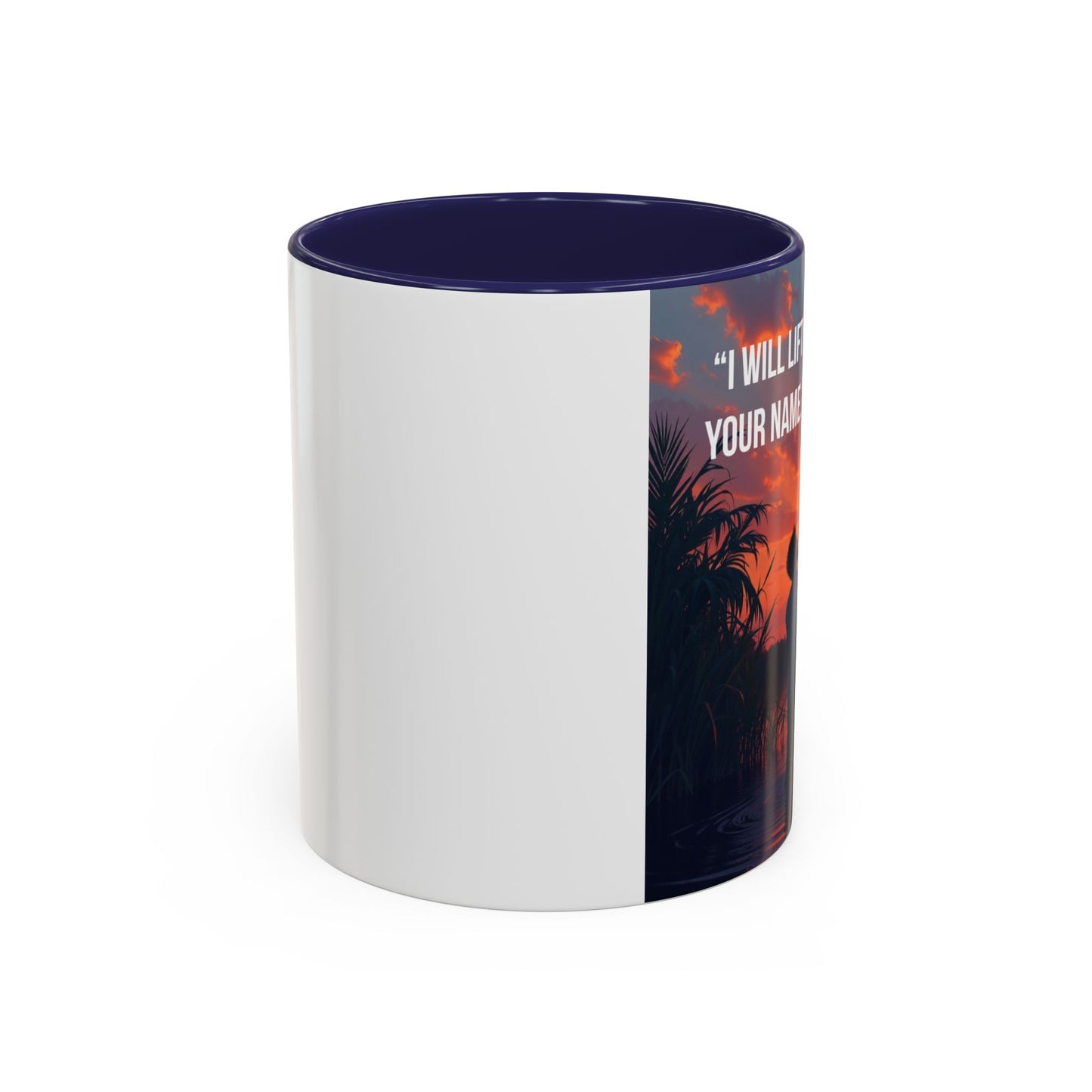 Psalm 63:4 Coffee Mug — "I Will Lift Up My Hands in Your Name" Inspirational Accent Mug