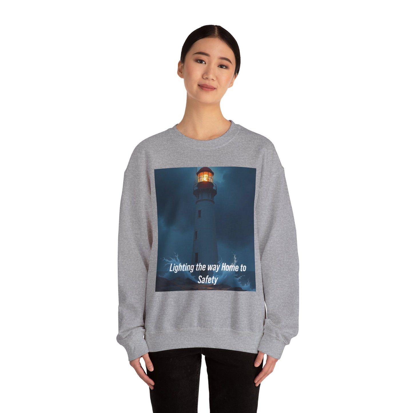 Lighthouse Crewneck Sweatshirt – "Lighting the Way Home to Safety"
