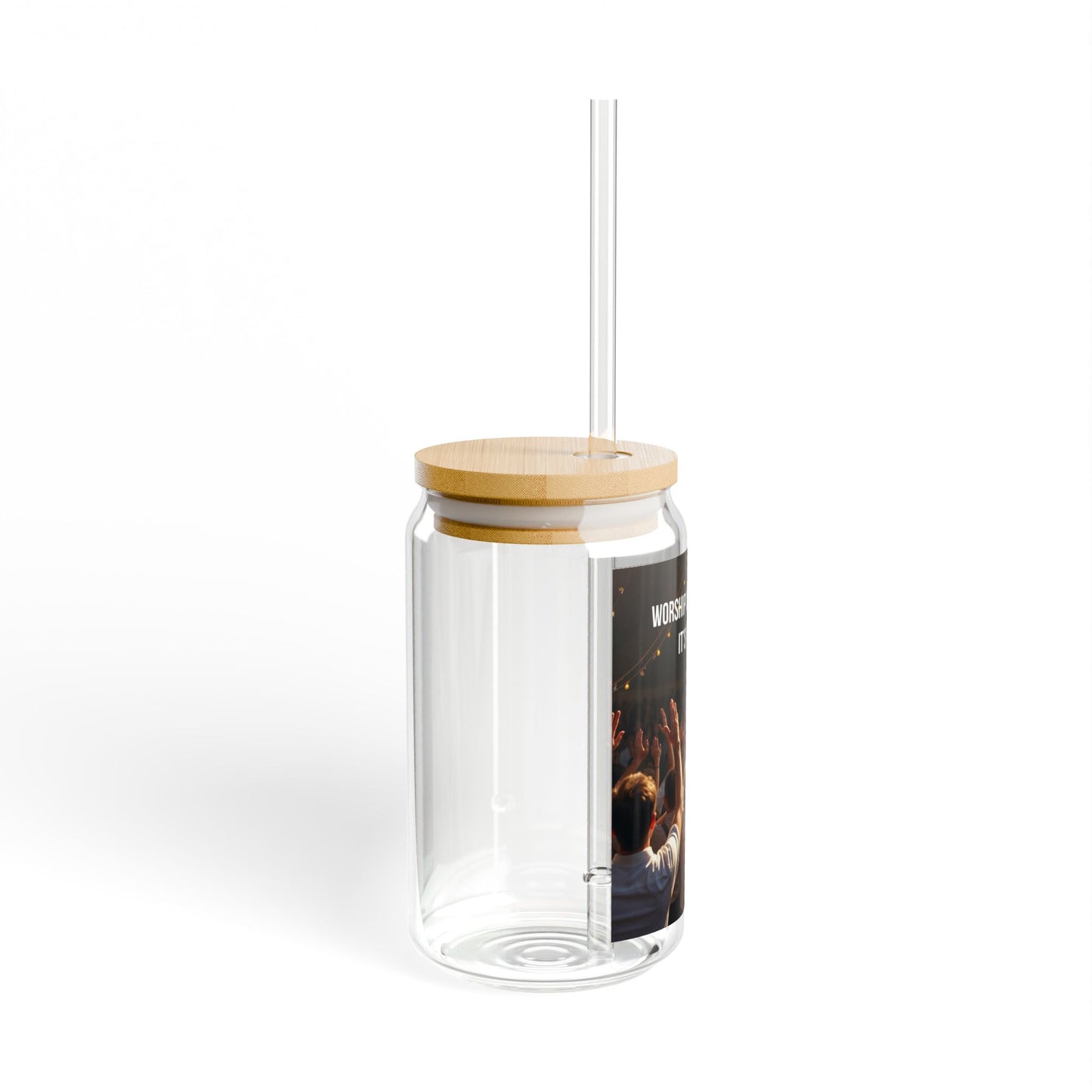 16oz Worship Glass Sipper - "Worship Isn't What I Do. It's Who I Am." Bamboo Lid Tumbler