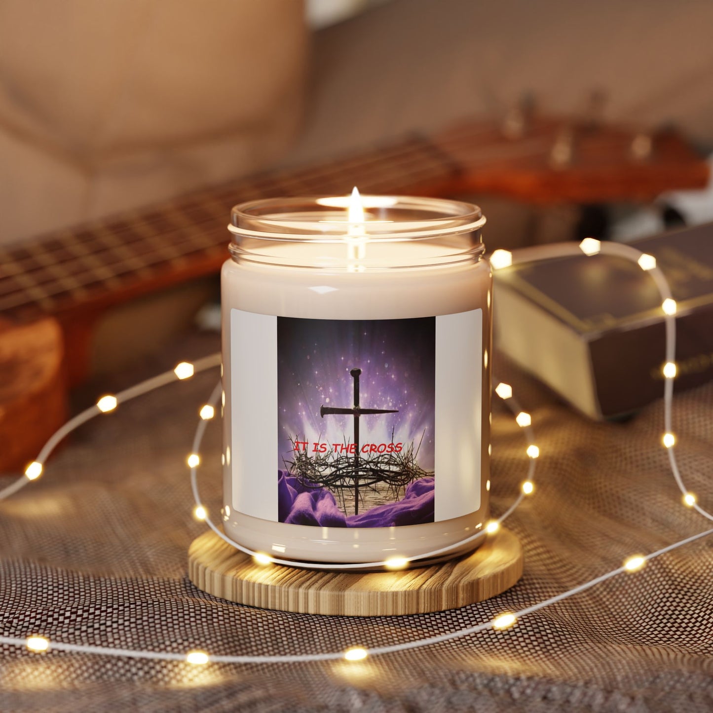 Christian Prayer Soy Candle (9oz) — "It Is The Cross" Inspirational Scented Candle for Easter & Devotion