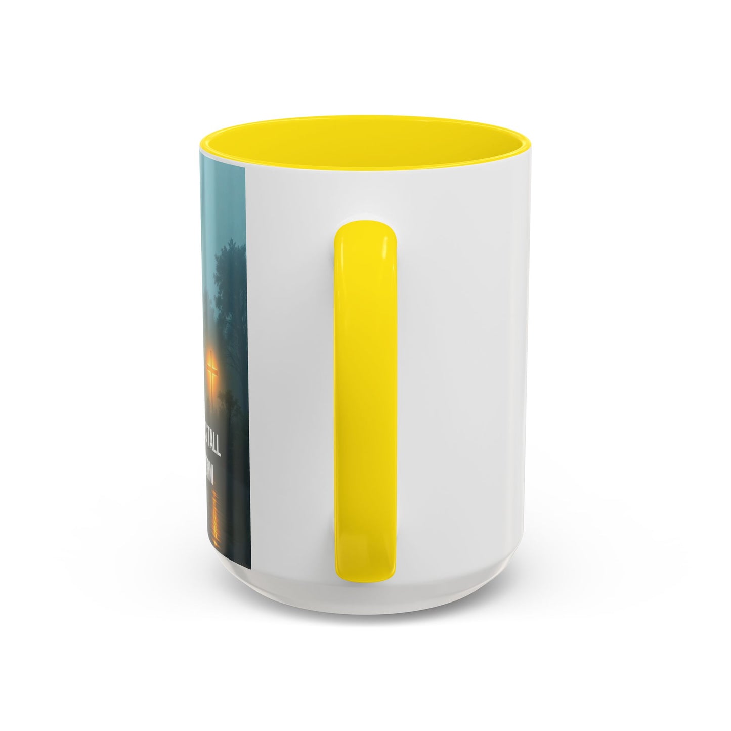 Religious Coffee Mug — "The Cross Stands Tall Over Every Storm" Accent Mug