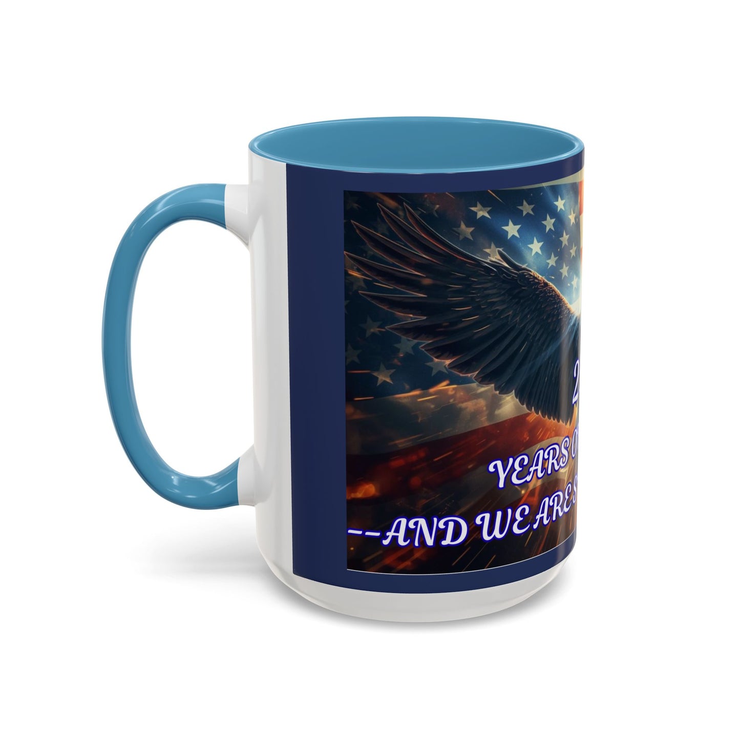 Patriotic Eagle Coffee Mug – "250 Years of Freedom" Accent Mug