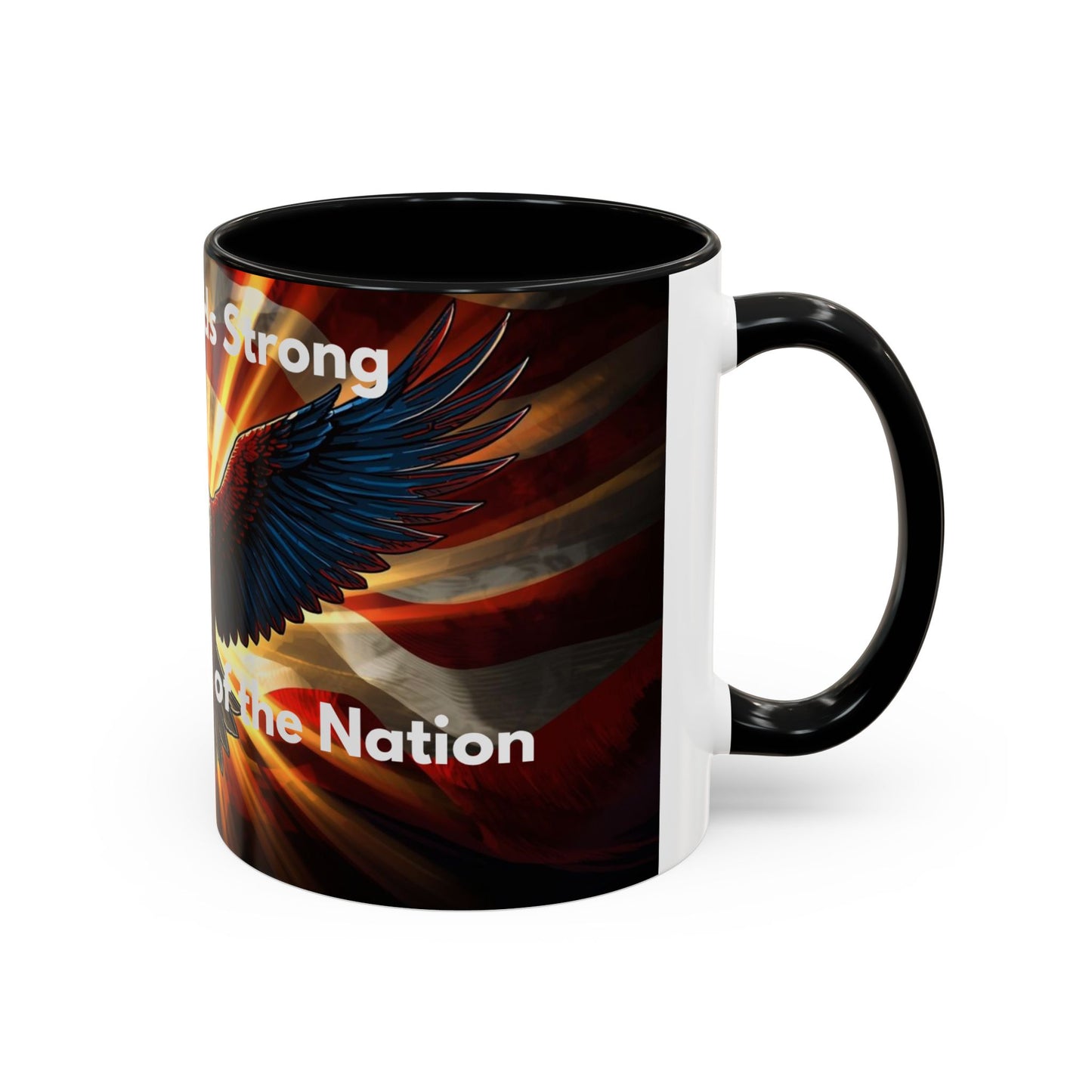 Patriotic Eagle Coffee Mug — "Freedom Stands Strong" Accent 11/15oz