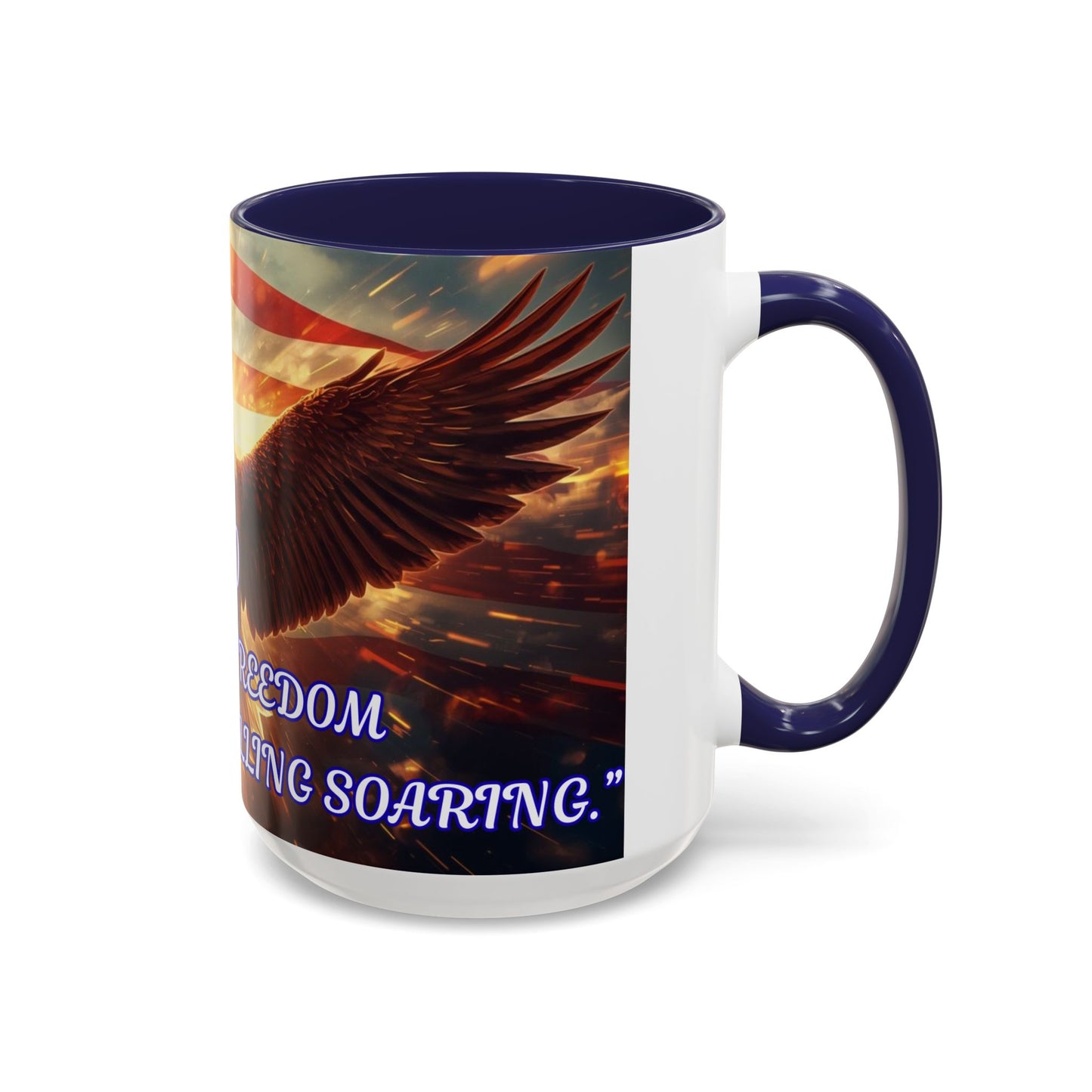 Patriotic Eagle Coffee Mug – "250 Years of Freedom" Accent 11/15oz