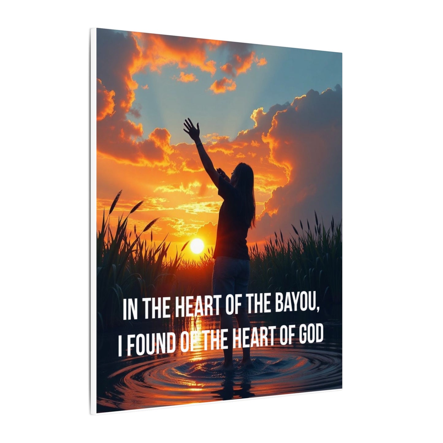 Faith-Inspired Bayou Sunset Canvas - "In the Heart of the Bayou, I Found the Heart of God"