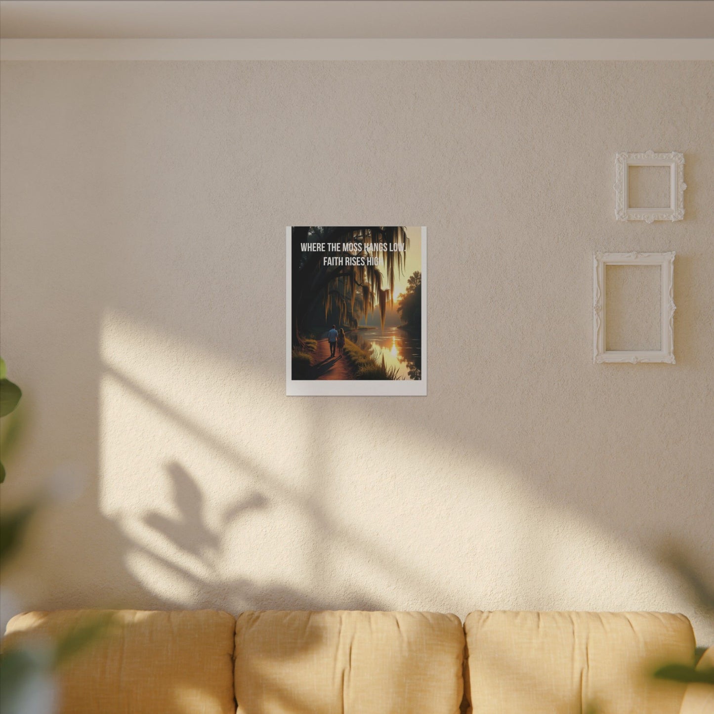 Canvas Wall Art - "Faith Rises High" Romantic Sunset Couple by River