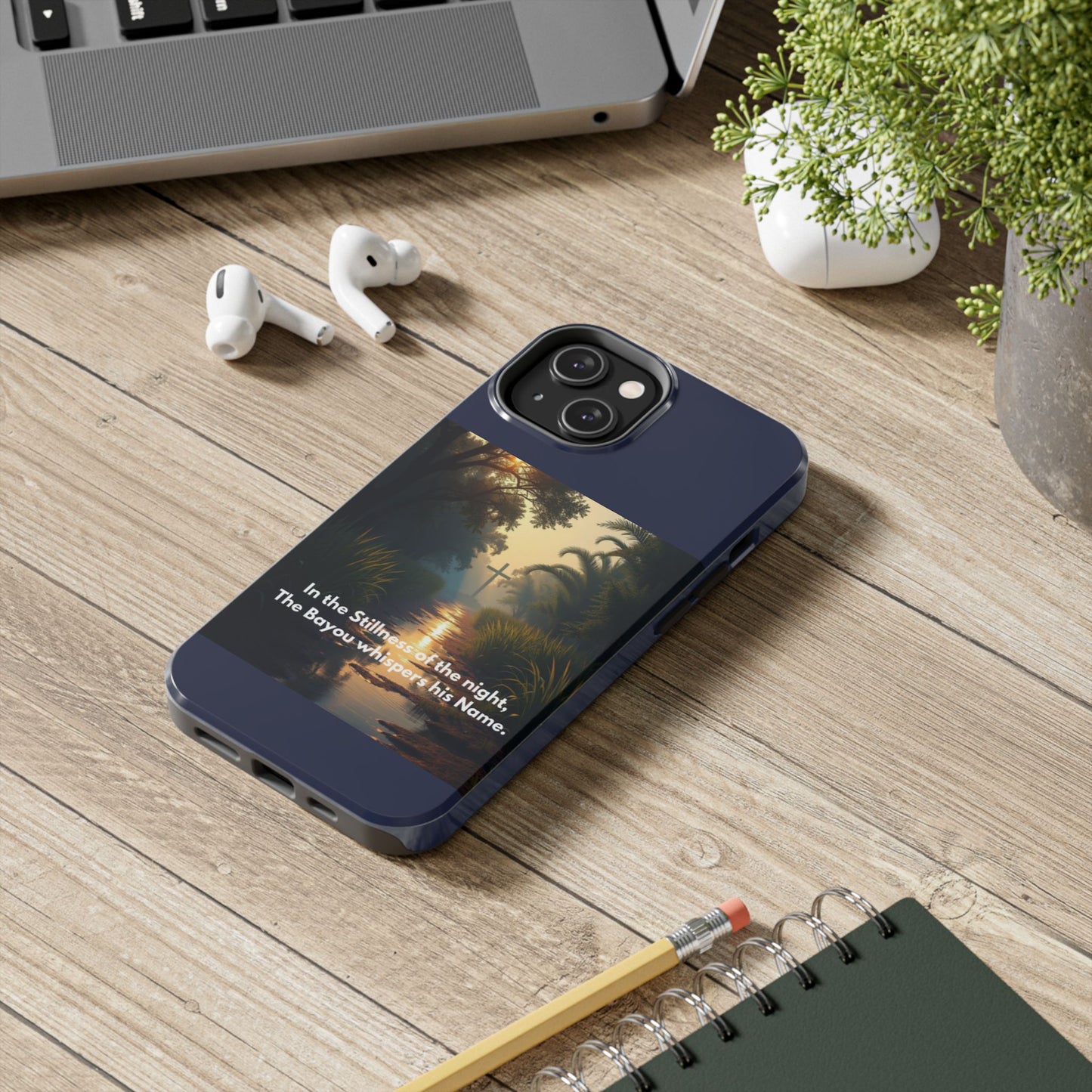 Bayou Cross Phone Case — "In the Stillness of the Night, The Bayou Whispers His Name"