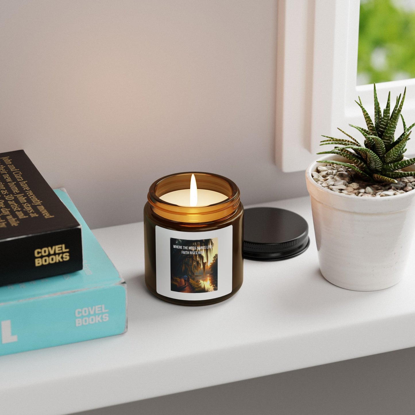 Tropical Escape Soy Candle — Amber Jar, Relaxing Beach Scent