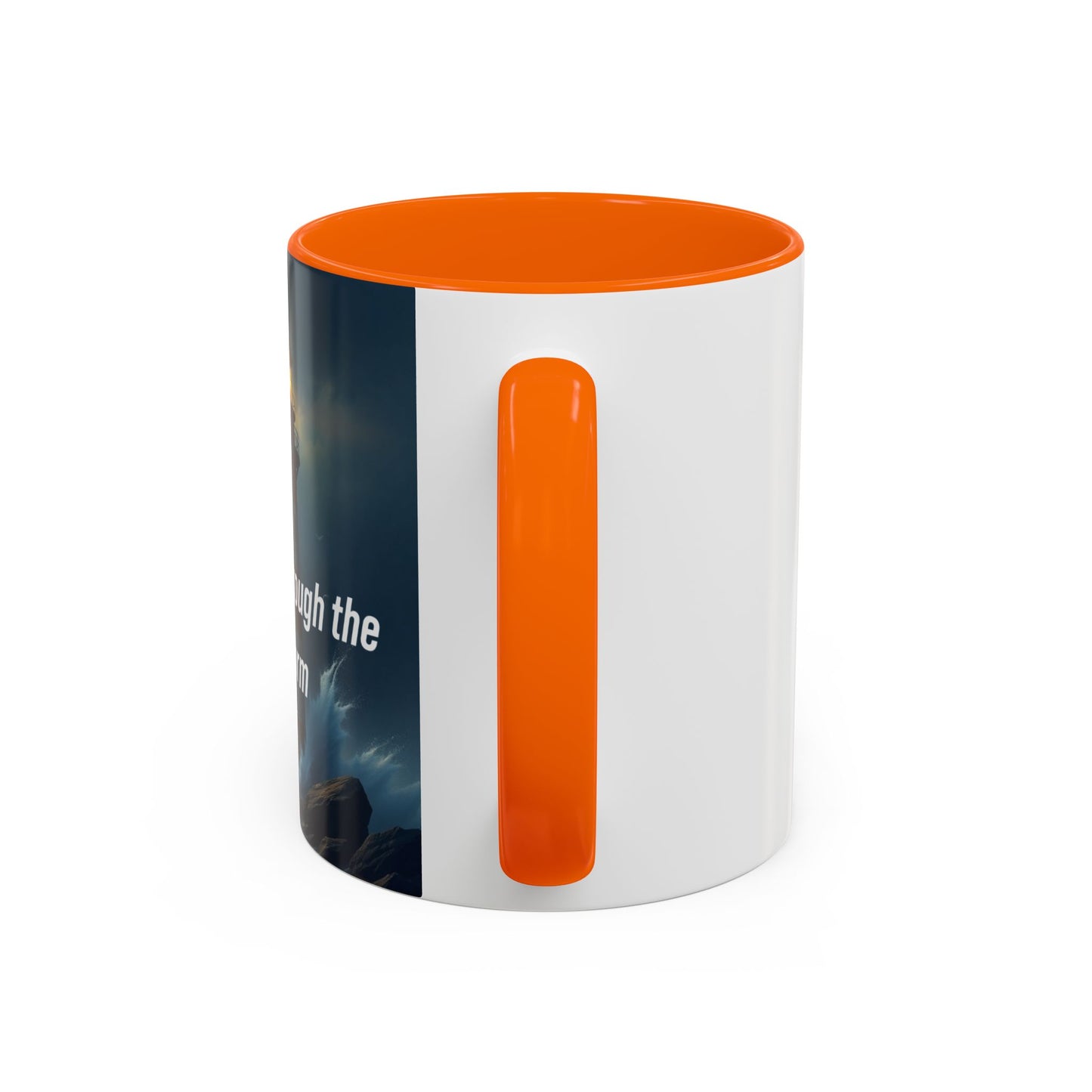 Faith Through the Storm Lighthouse Coffee Mug - Inspirational Ceramic Accent Mug