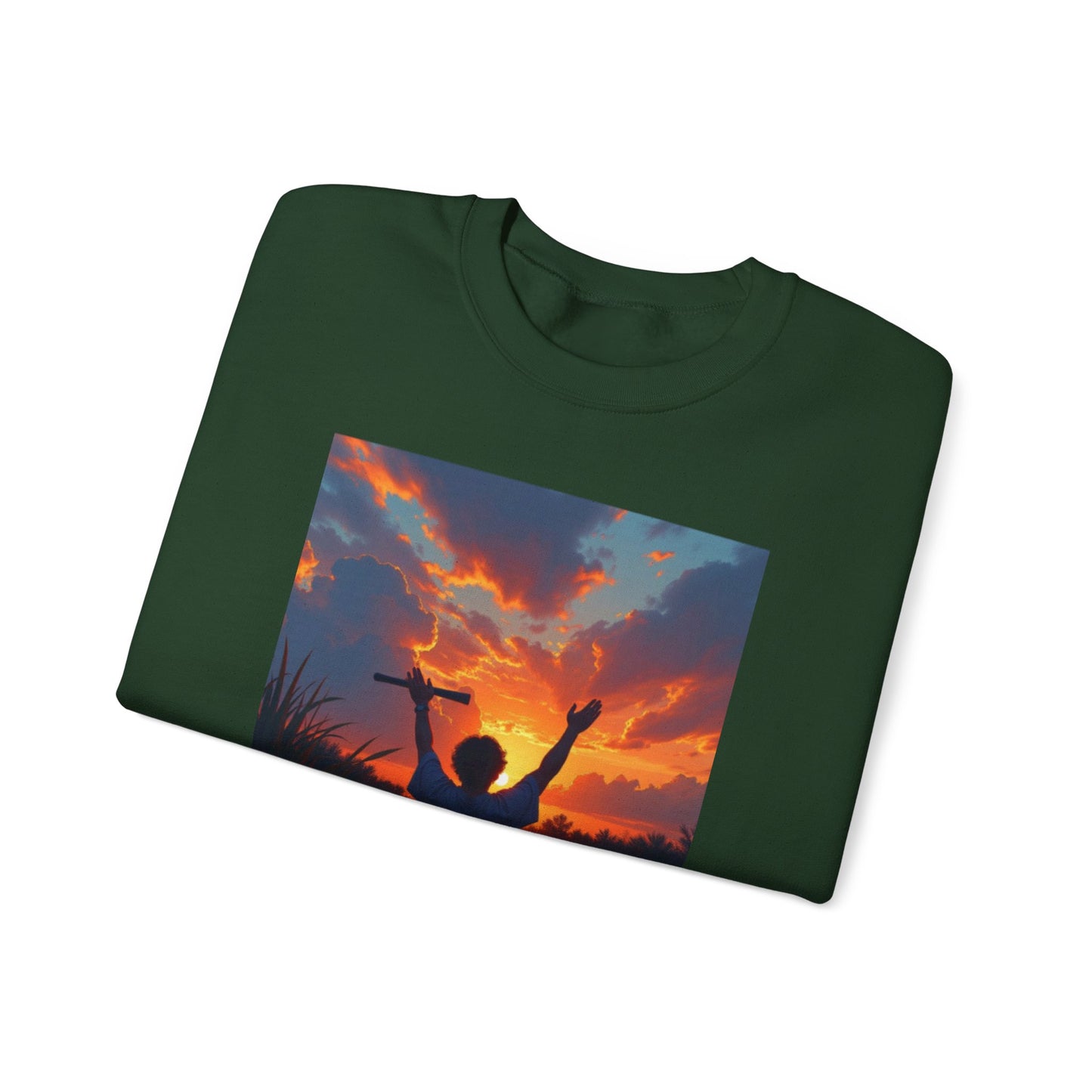 Inspirational Faith Crewneck Sweatshirt — "In the quiet of the bayou, I discovered the heart of God"