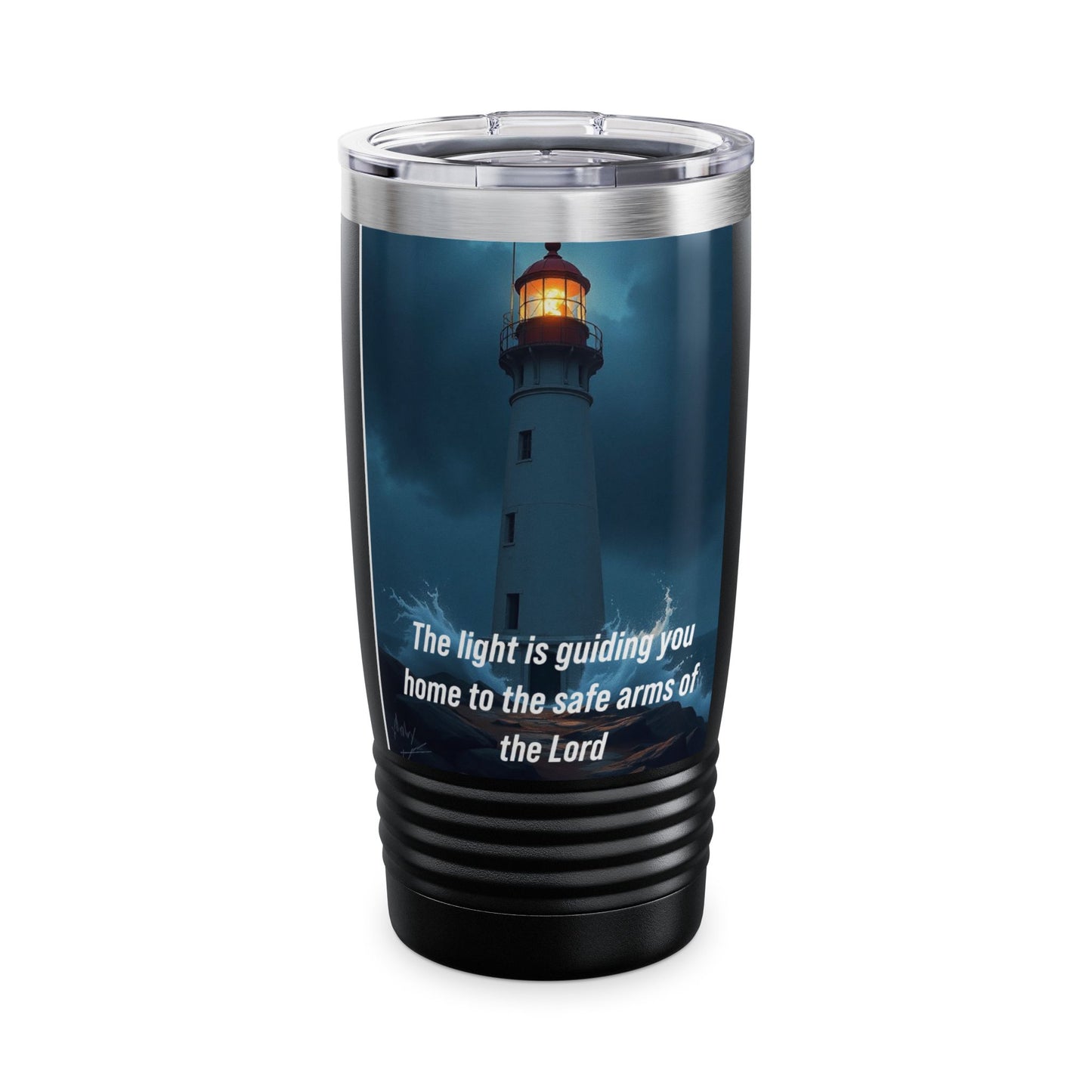 Lighthouse Faith 20oz Tumbler — "The light is guiding you home to the safe arms of the Lord"