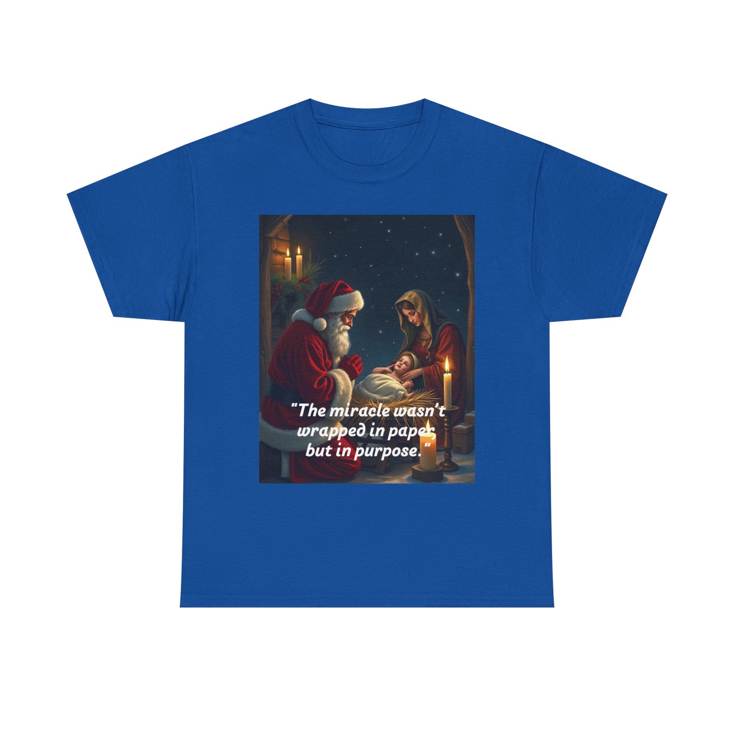 Christmas Inspirational Tee, Unisex Heavy Cotton Tee, Santa Shirt, Holiday Gift, Family Gathering, Faith-Based Apparel