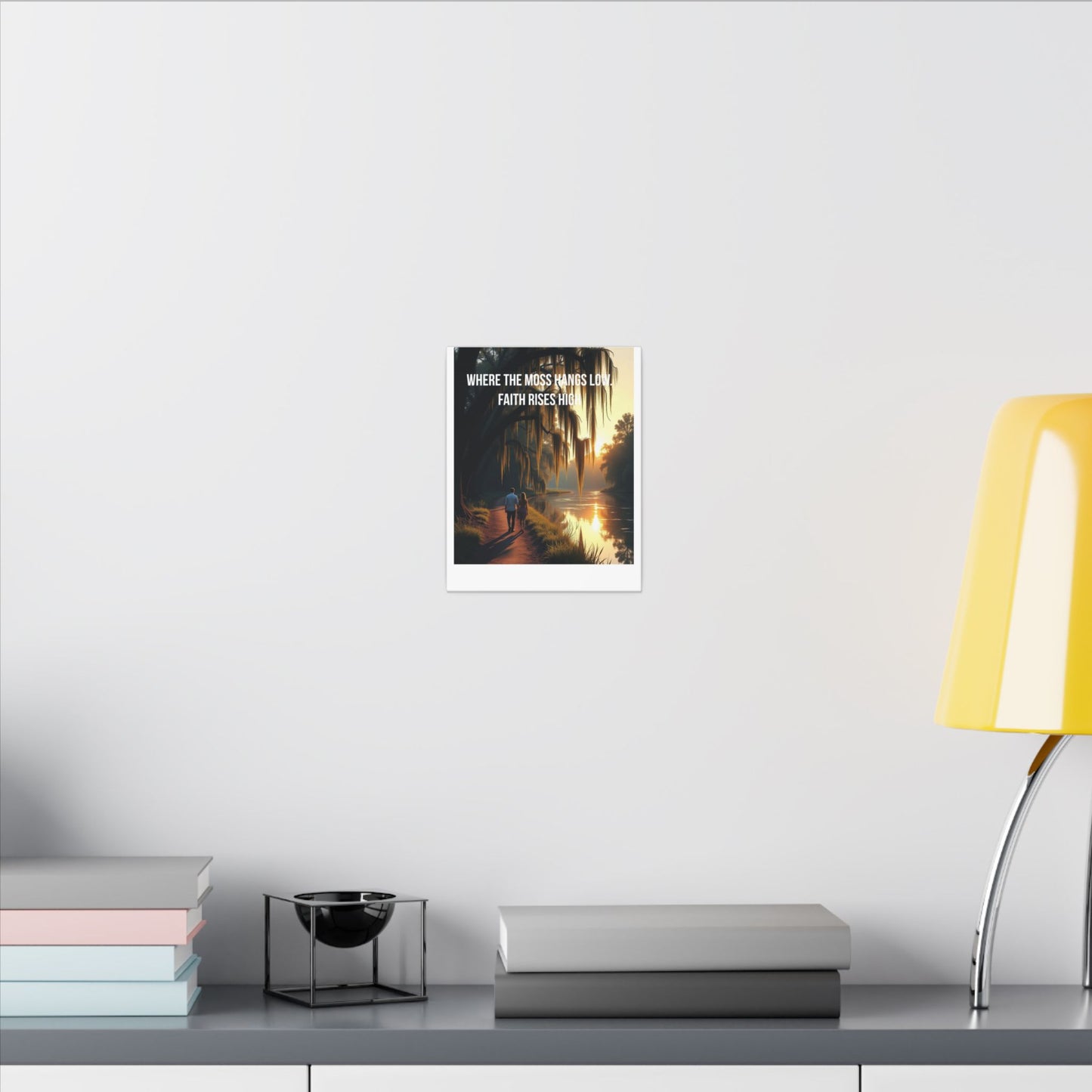 Canvas Wall Art - "Faith Rises High" Romantic Sunset Couple by River