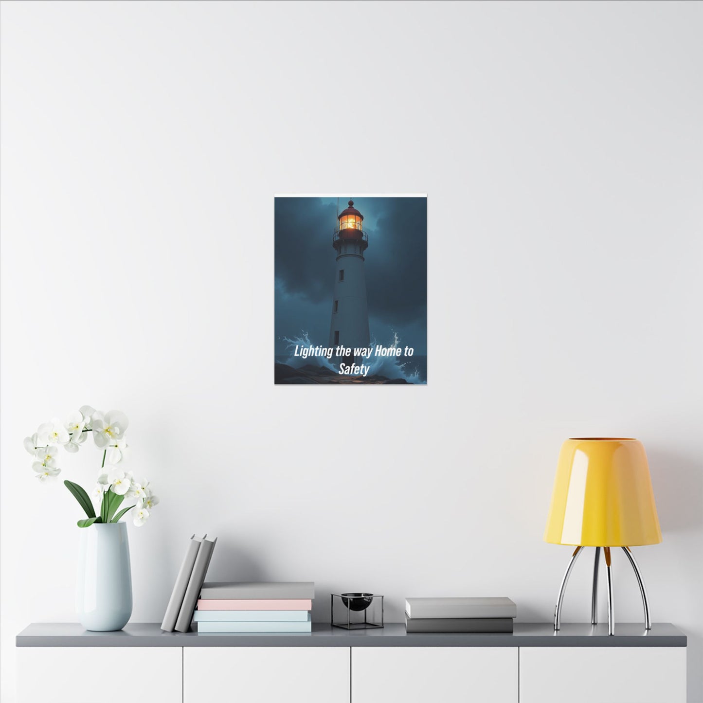 Lighthouse Canvas Wall Art — "Lighting the Way Home to Safety"
