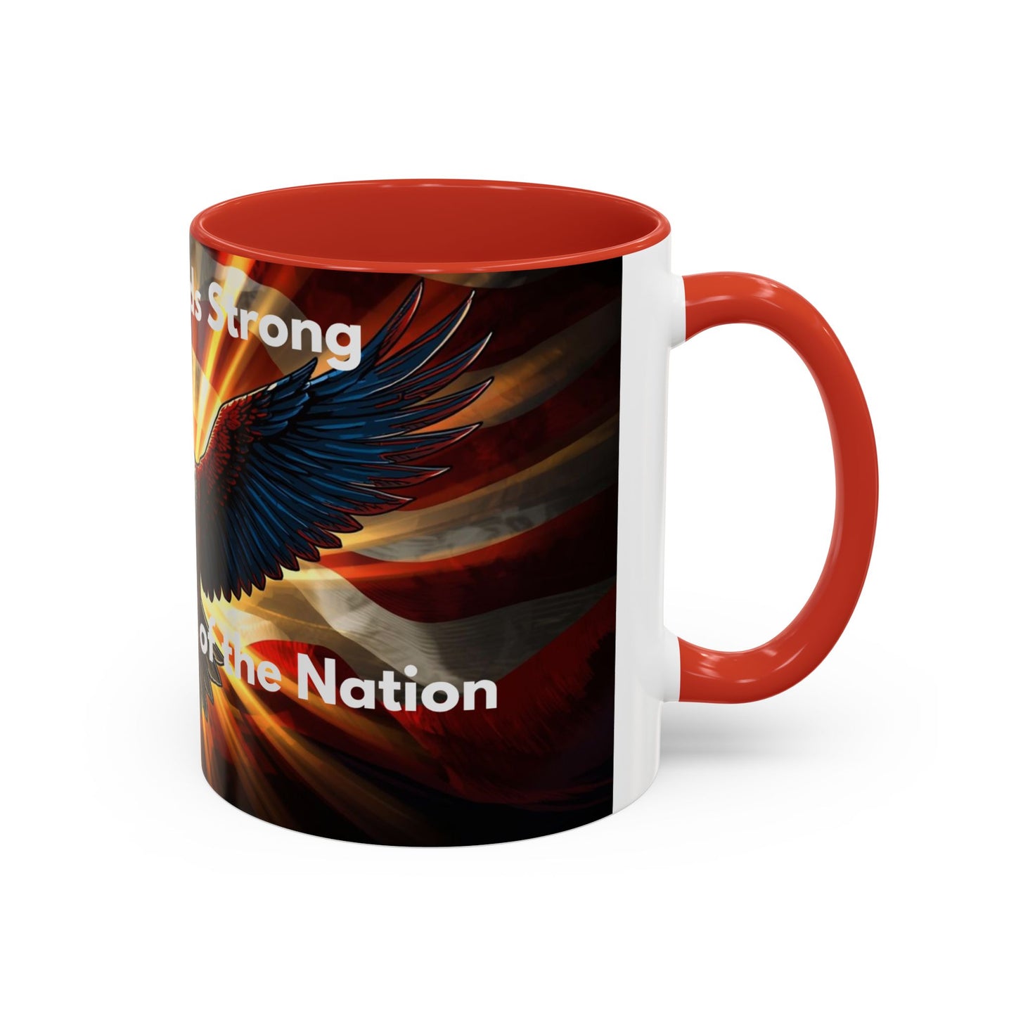 Patriotic Eagle Coffee Mug — "Freedom Stands Strong" Accent 11/15oz